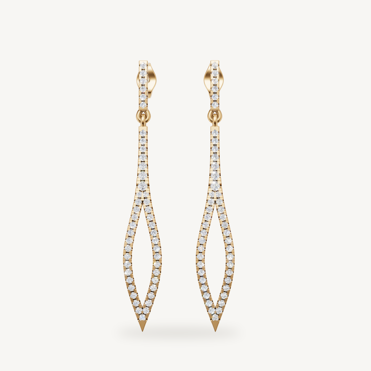 Raul Diamonds yellow gold diamond marquise drop earrings for women
