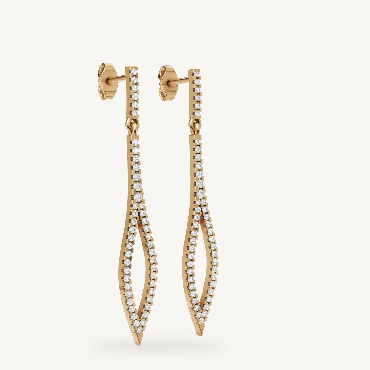 Luxury yellow gold open marquise diamond earrings online India