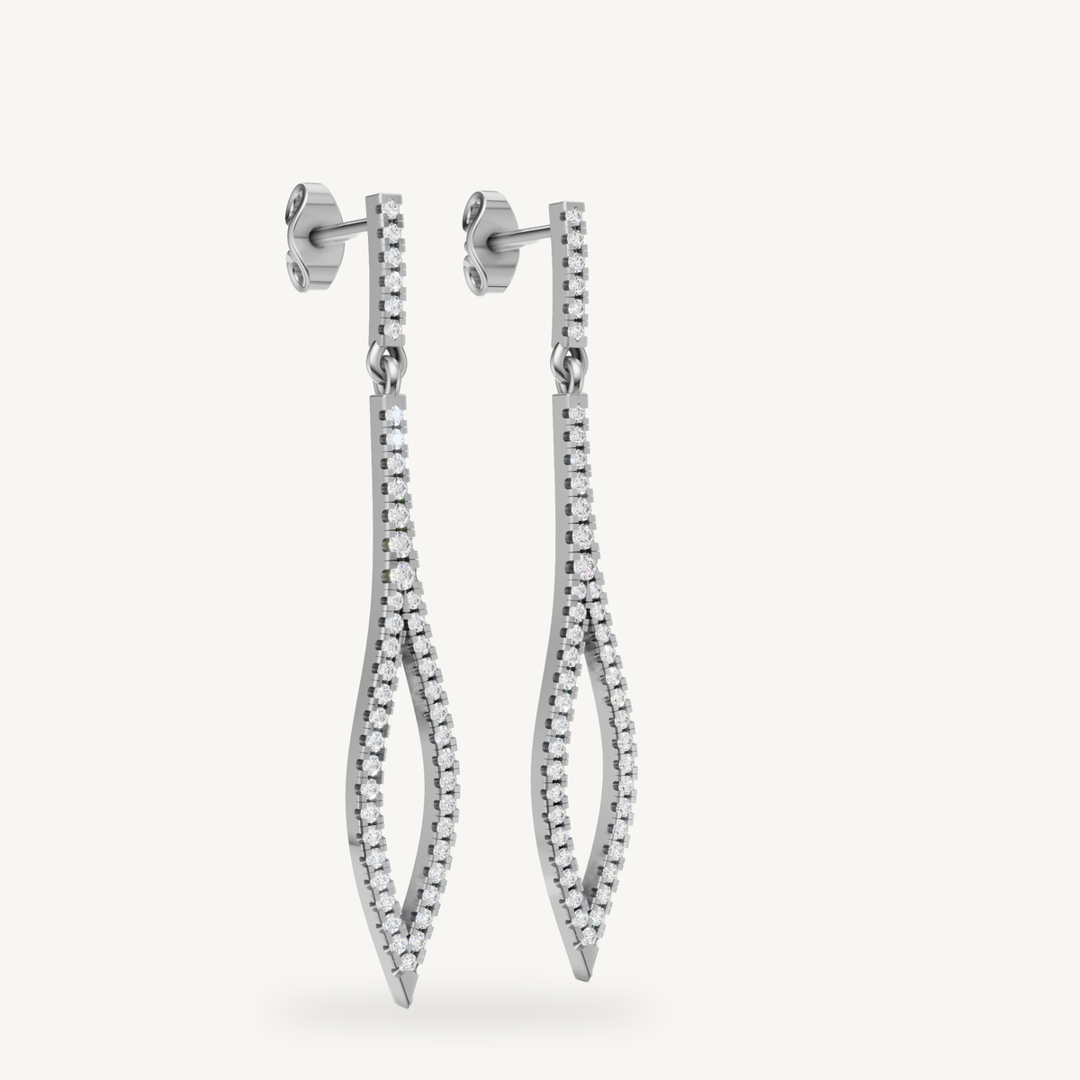 Luxury white gold open marquise diamond earrings online
