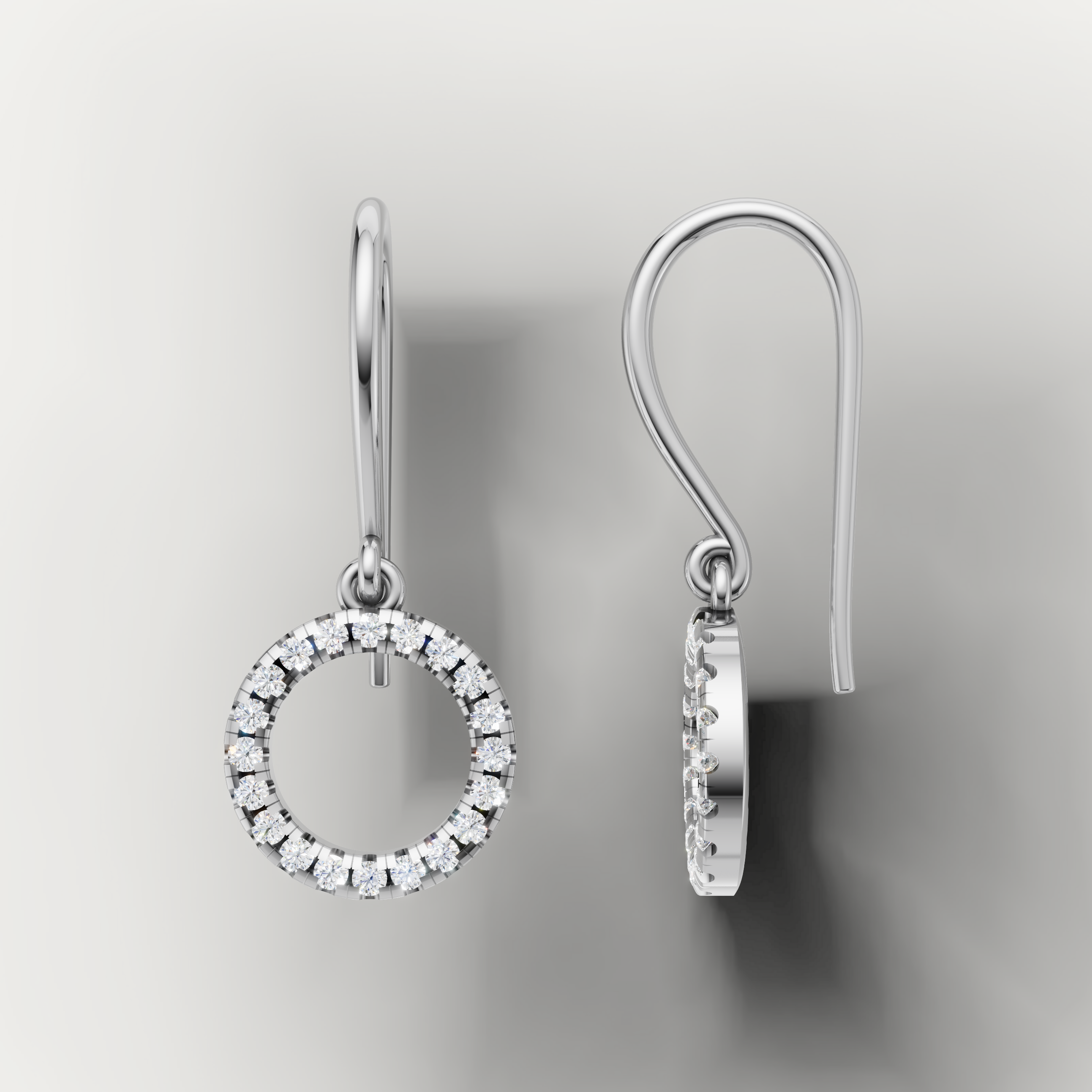 Elegant white gold open hoop diamond earrings luxury fine jewelry design