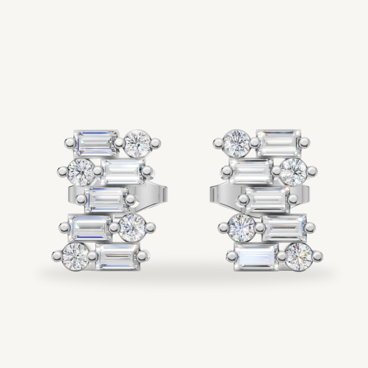 Modern rose gold statement diamond stud earrings for bridal wear