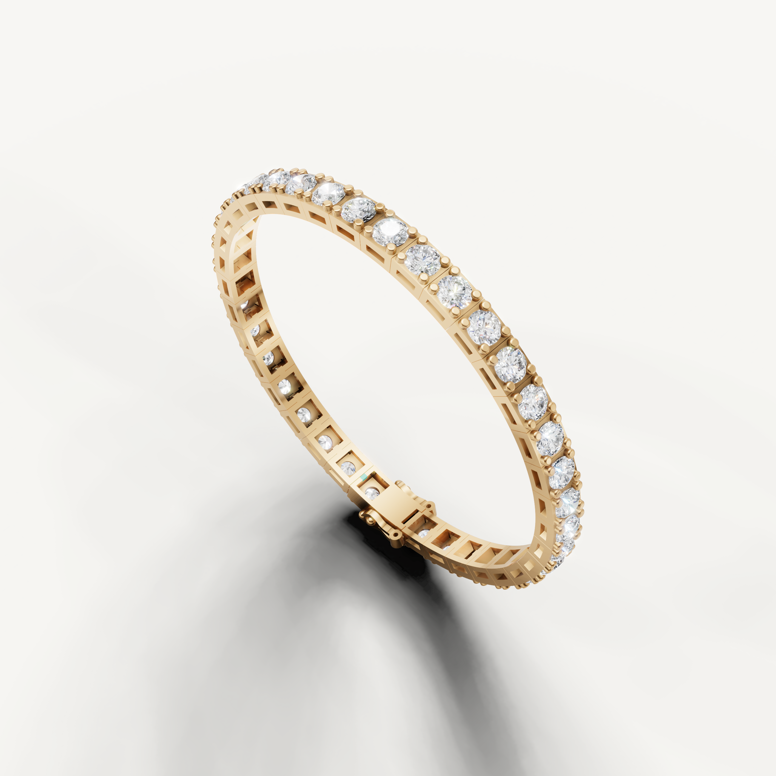 Raul Diamonds handcrafted yellow gold bridal bracelet with classic diamond setting