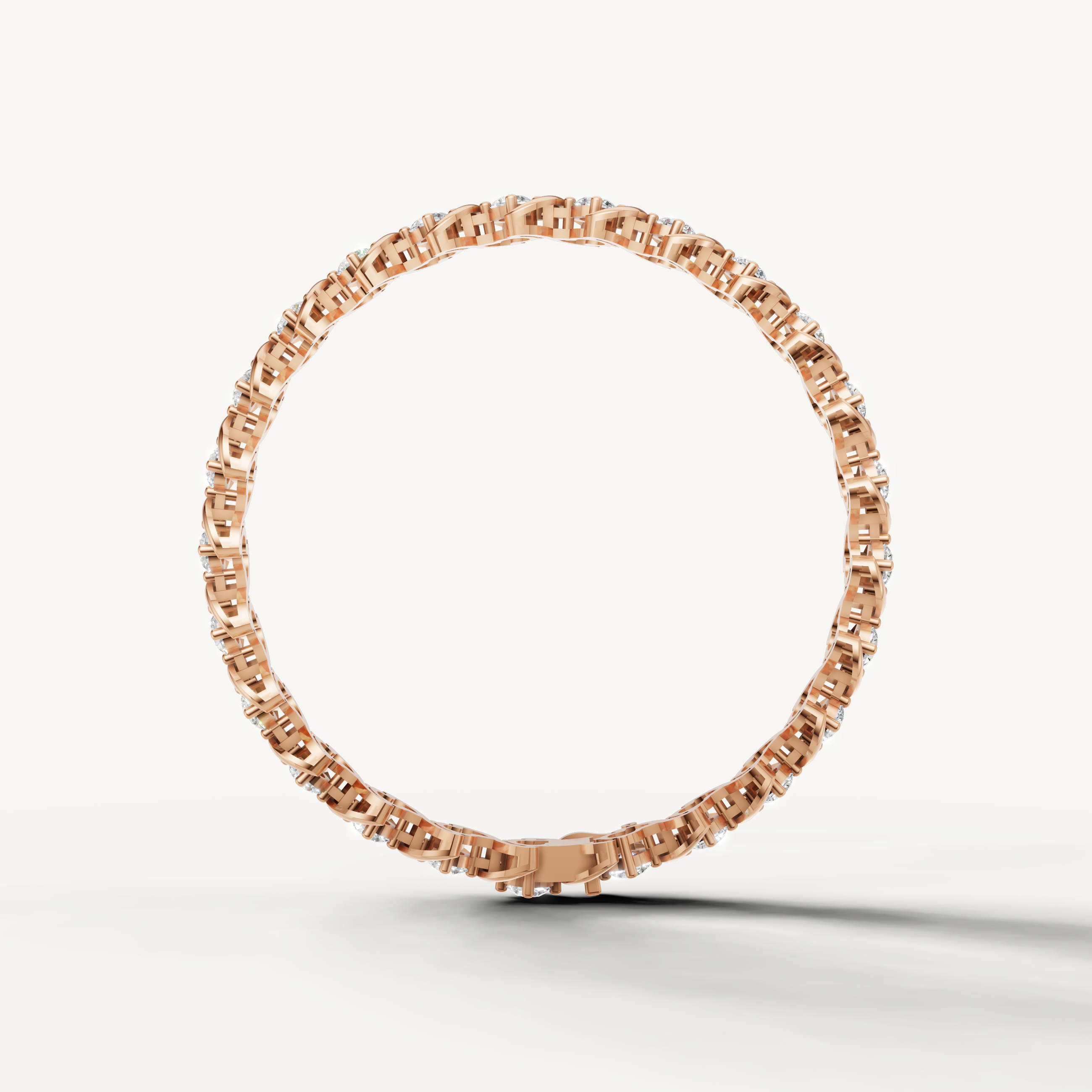 Elegant rose gold bridal bracelet with infinity diamond pattern Raul Diamonds