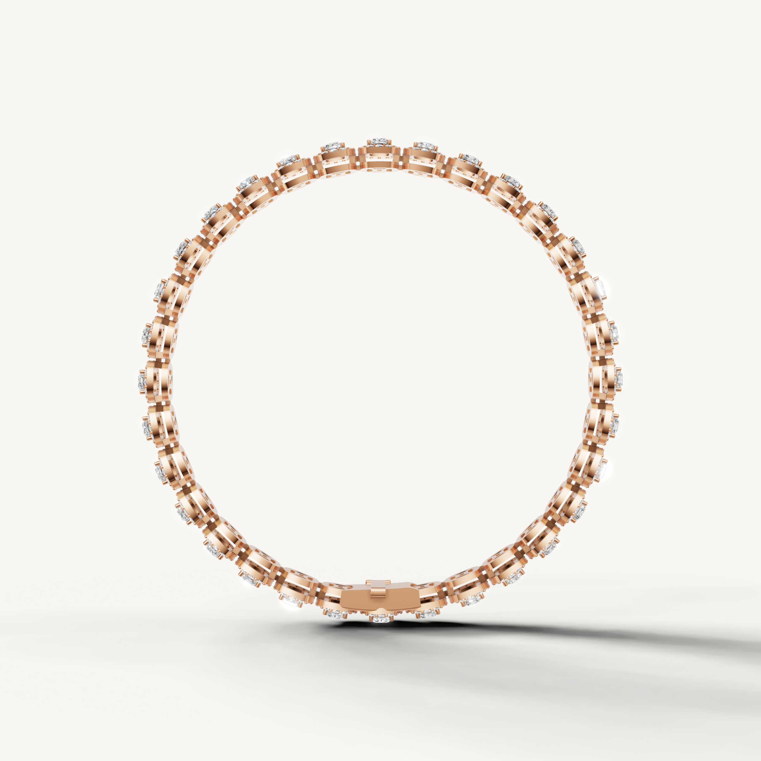 Fine jewelry rose gold bracelet with emerald cut diamonds by Raul Diamonds