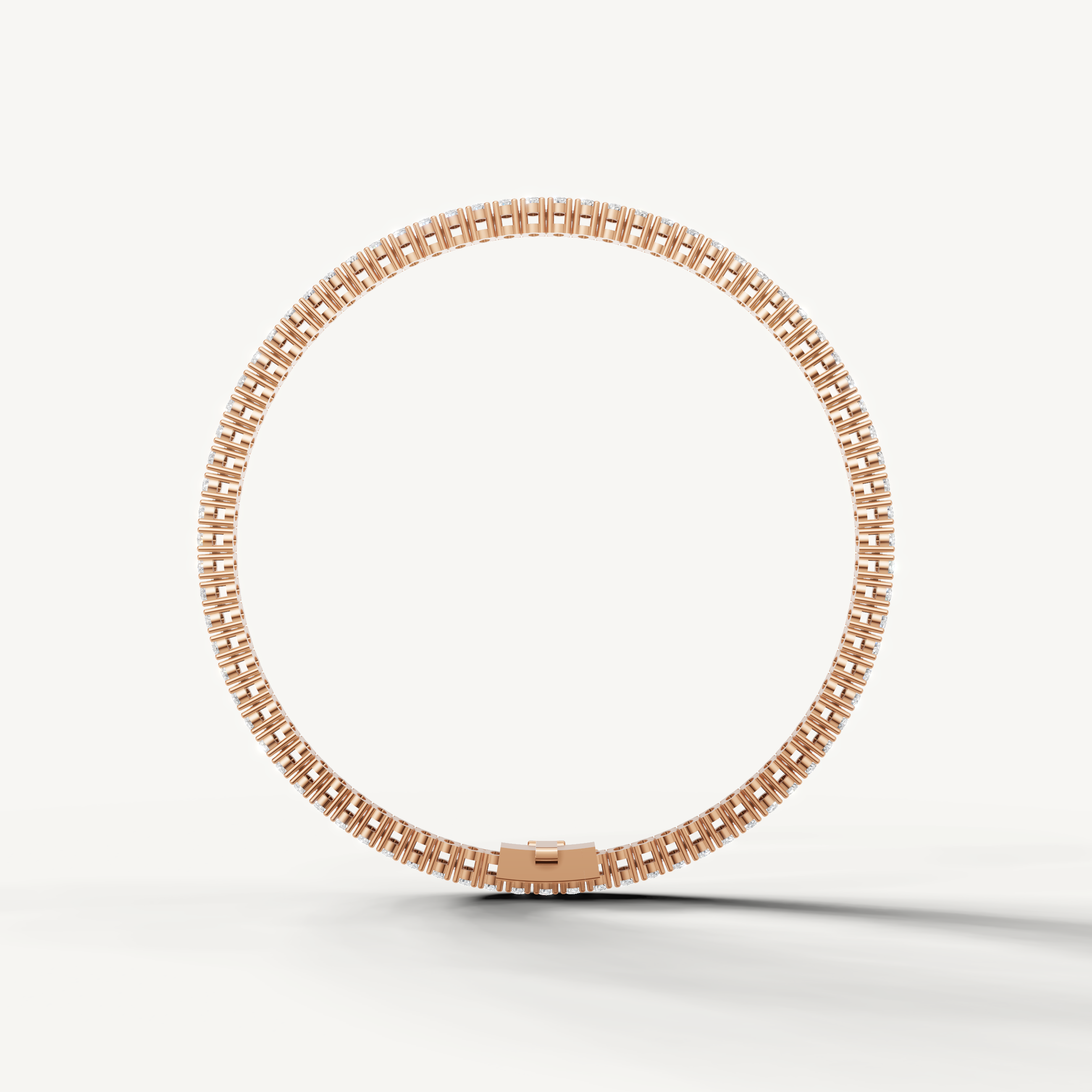 Fine jewelry rose gold bracelet with sparkling oval diamonds