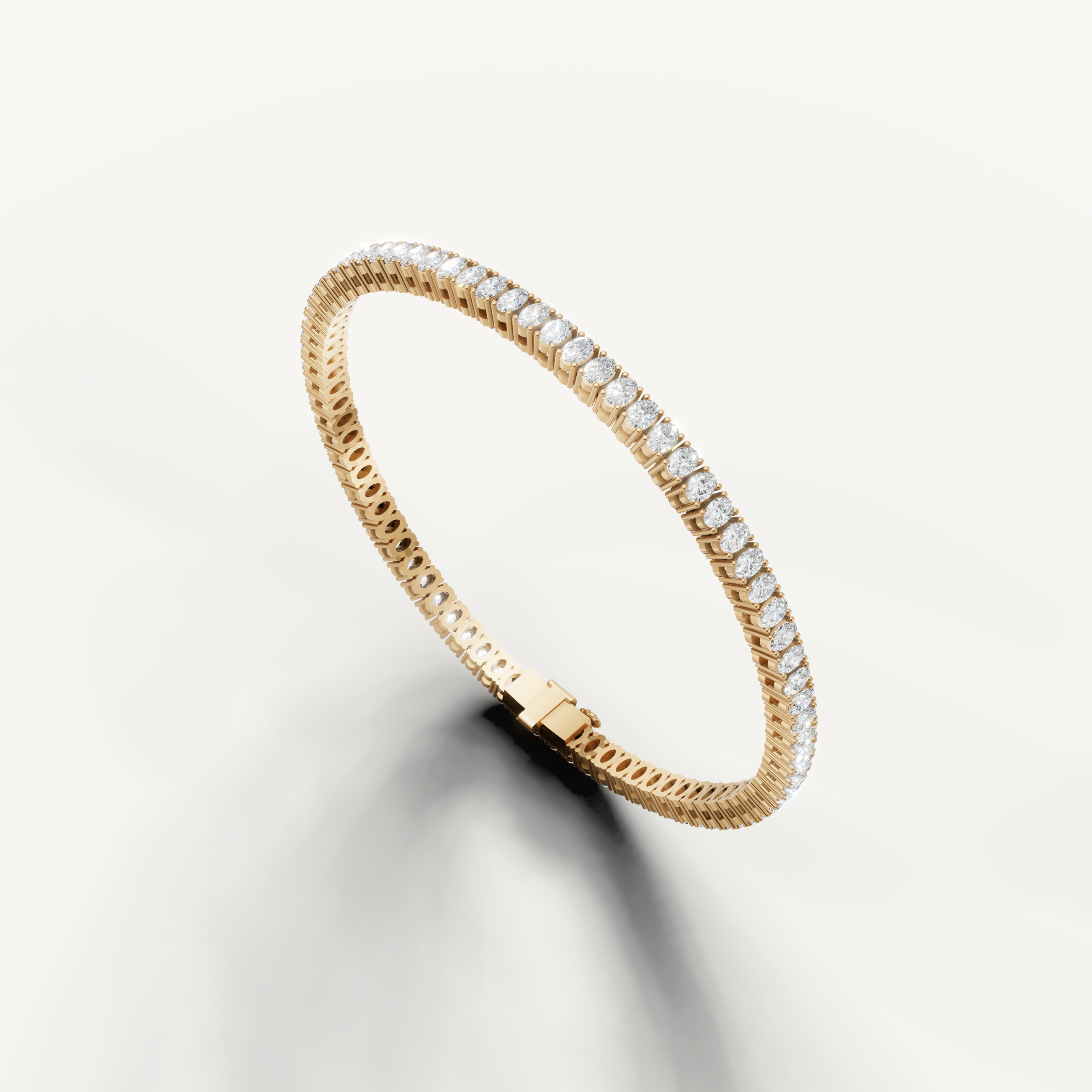 Luxury oval diamond bracelet in yellow gold by Raul Diamonds