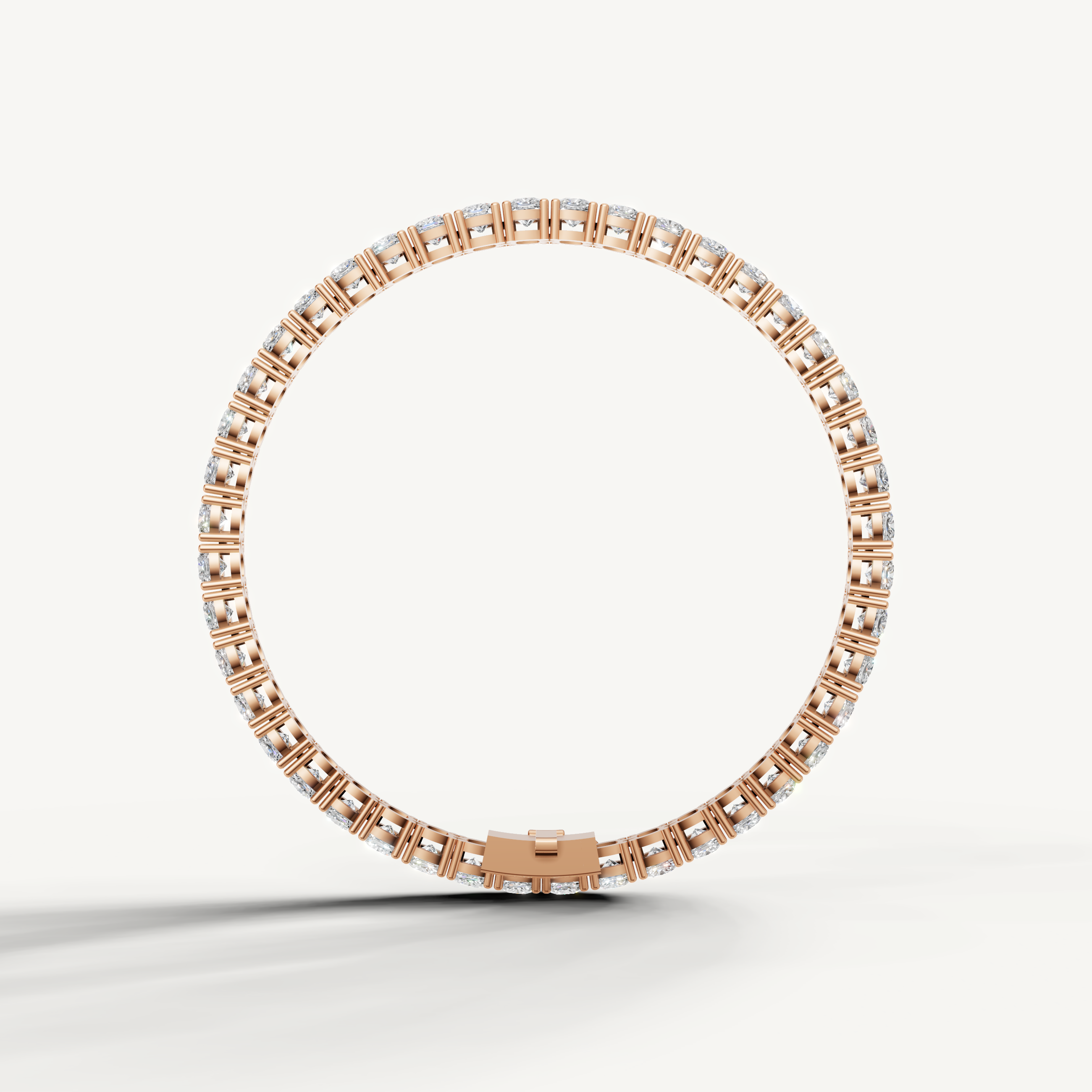 Luxury rose gold tennis bracelet with sparkling round diamonds