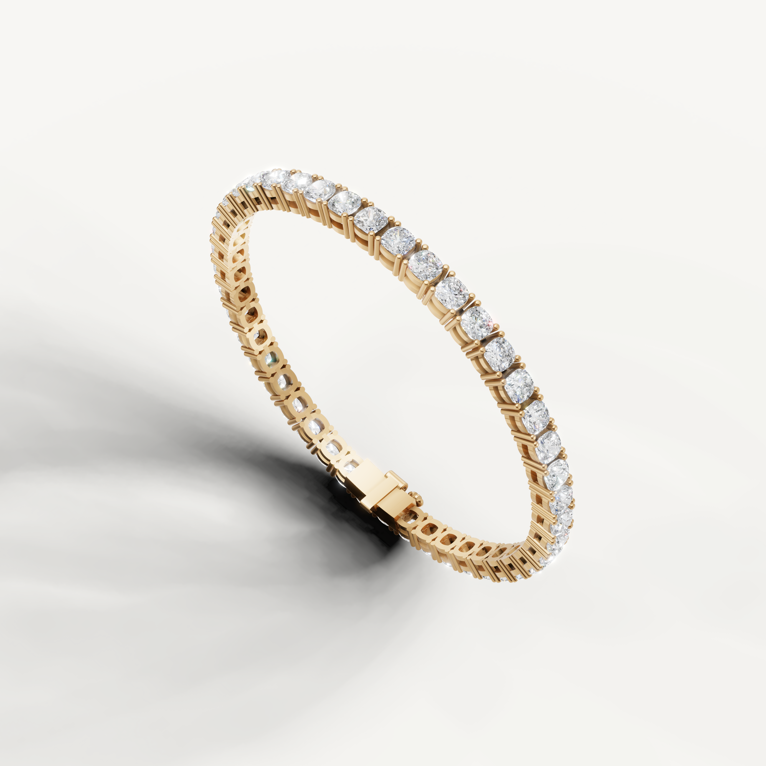 Fine yellow gold round diamond bracelet for women bridal jewelry