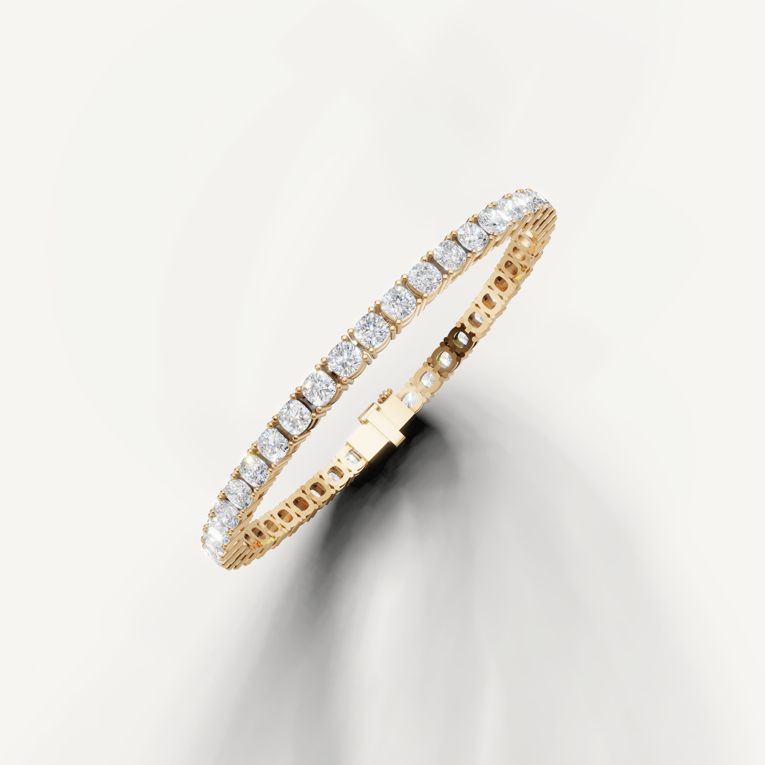 Yellow gold luxury bracelet with sparkling round cut diamonds by Raul Diamonds