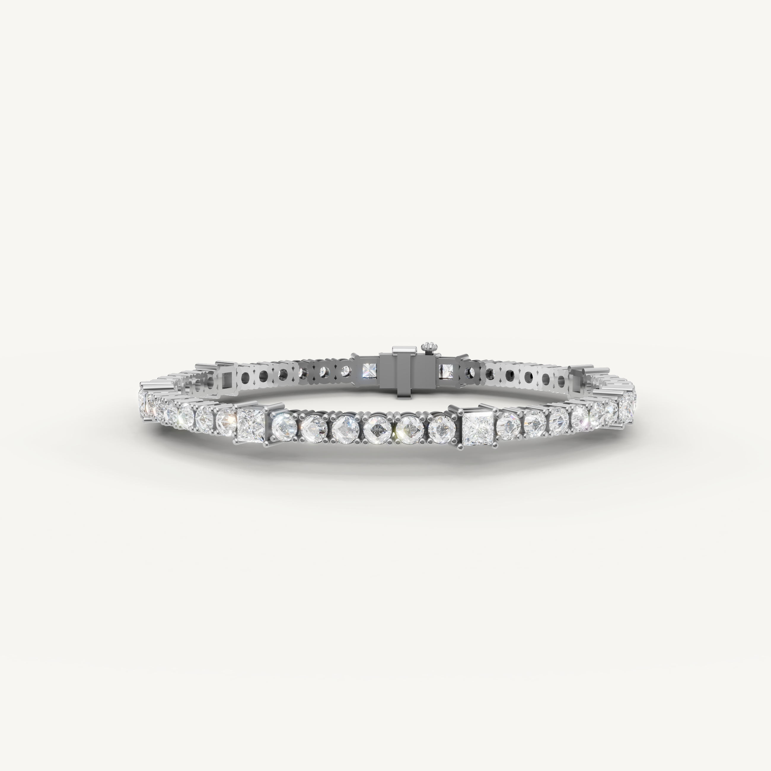 Raul Diamonds white gold mixed shape diamond tennis bracelet luxury jewelry