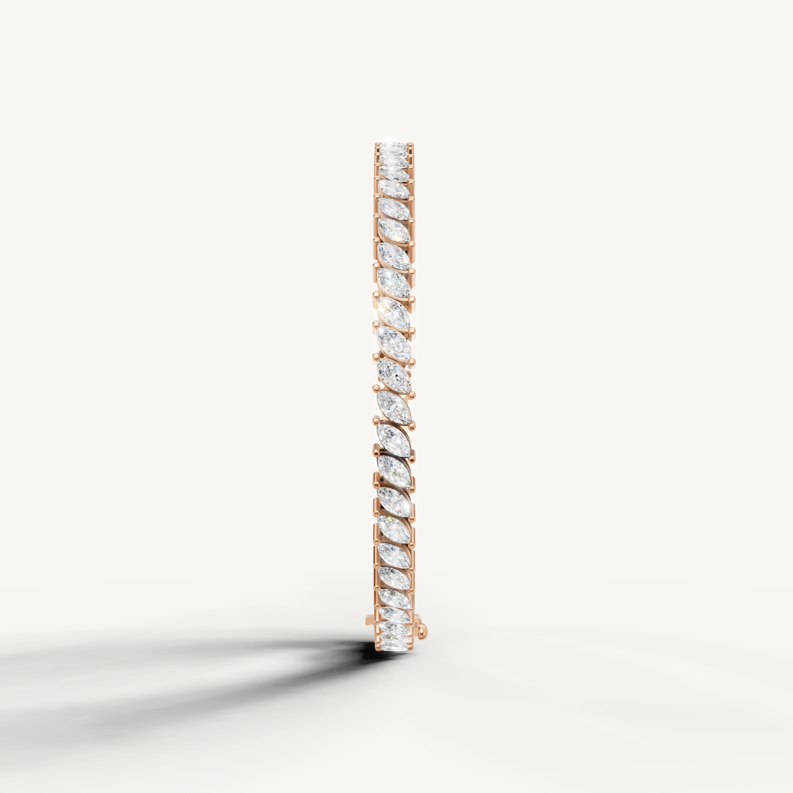 Elegant rose gold bracelet with marquise cut diamonds for women
