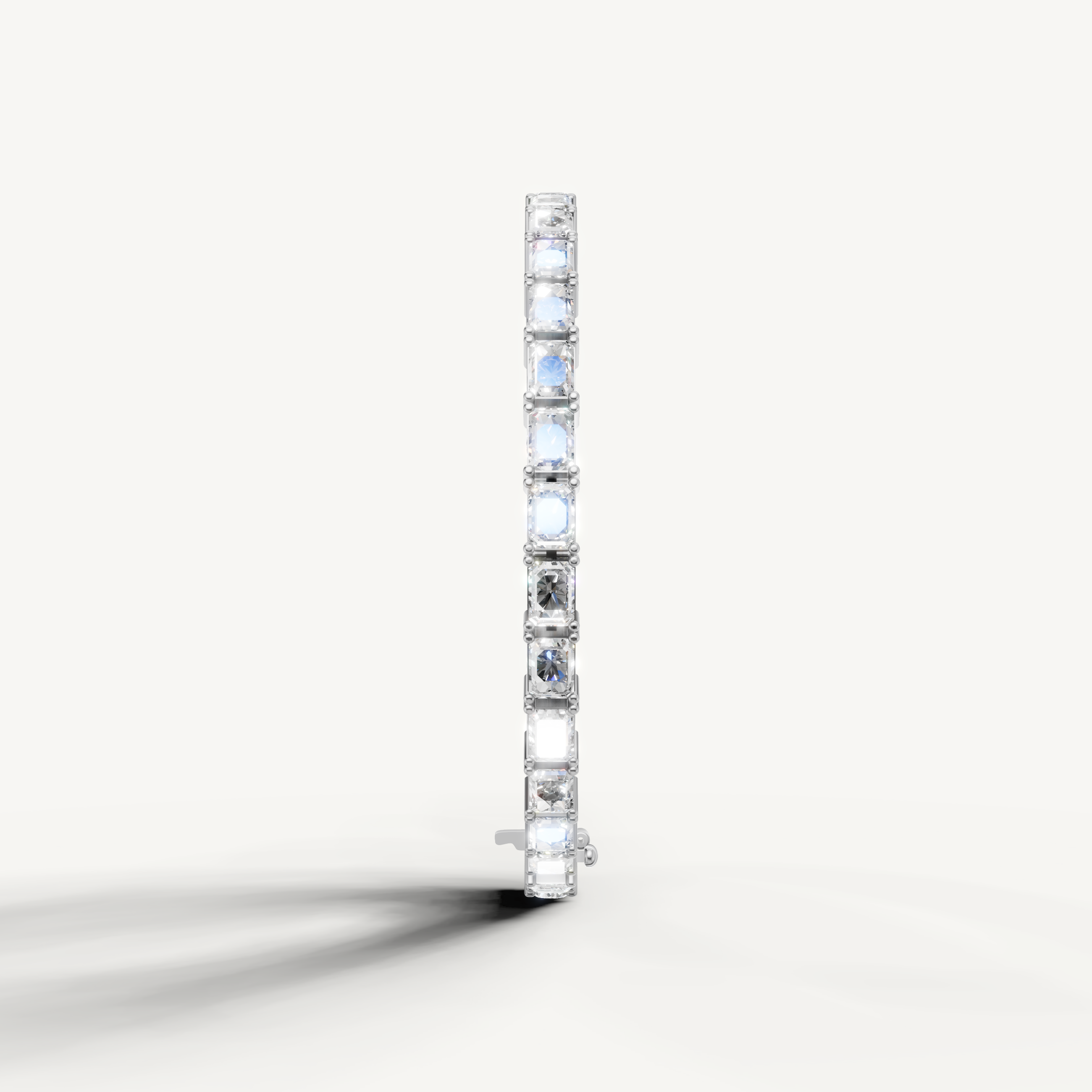 White gold luxury diamond bracelet featuring round and princess cut diamonds for women