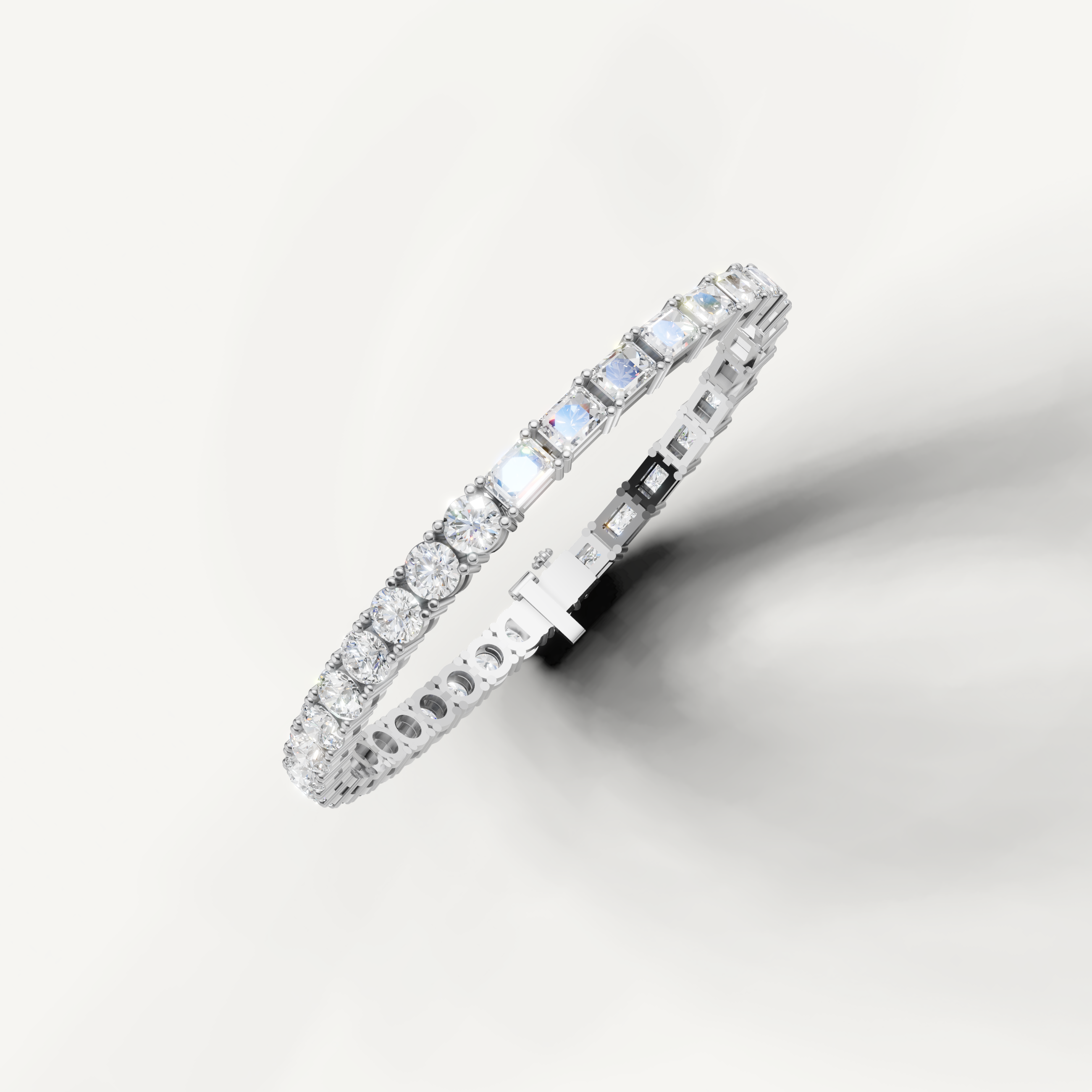 Elegant white gold tennis bracelet with certified diamonds by Raul Diamonds