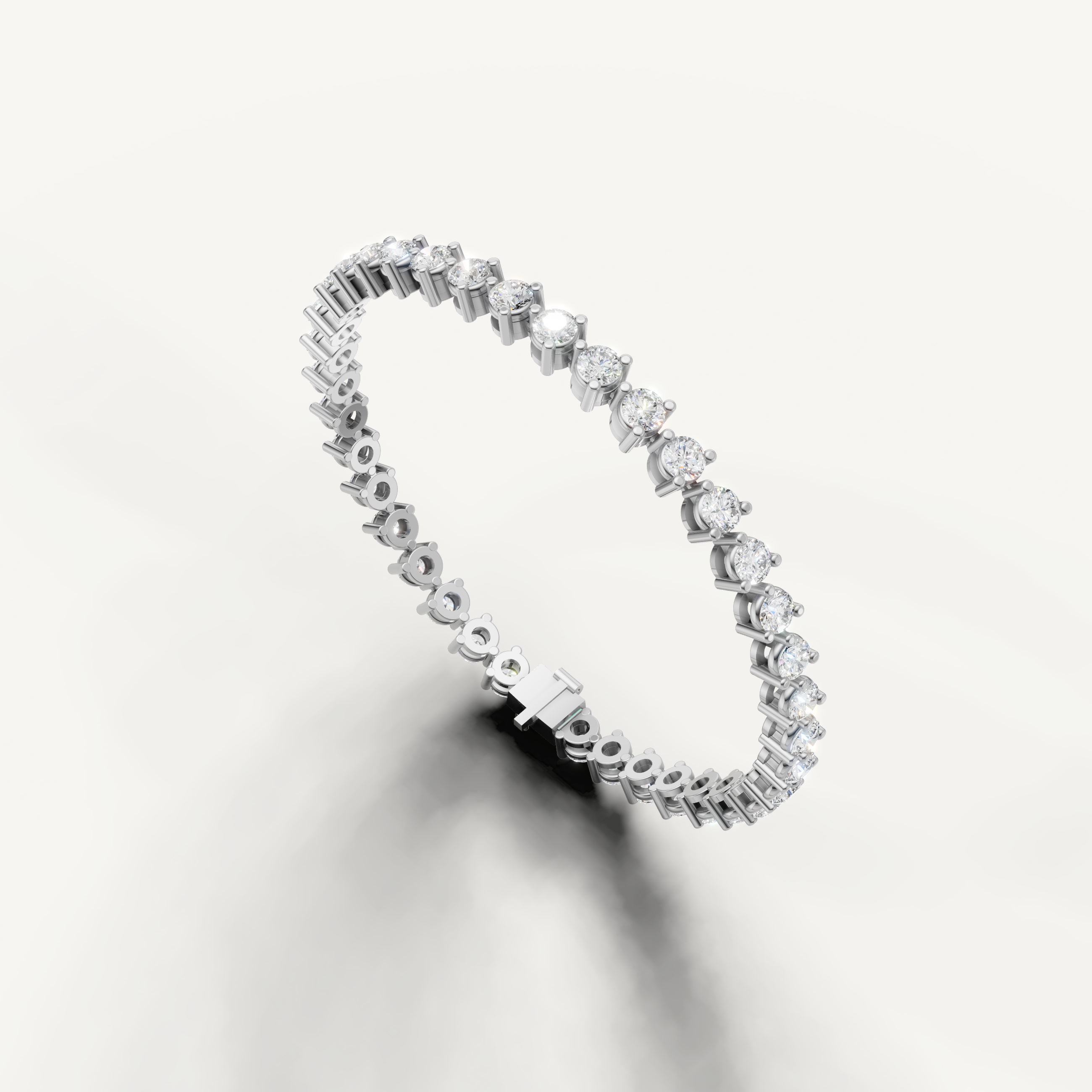 Fine white gold diamond bracelet with brilliant certified stones by Raul Diamonds