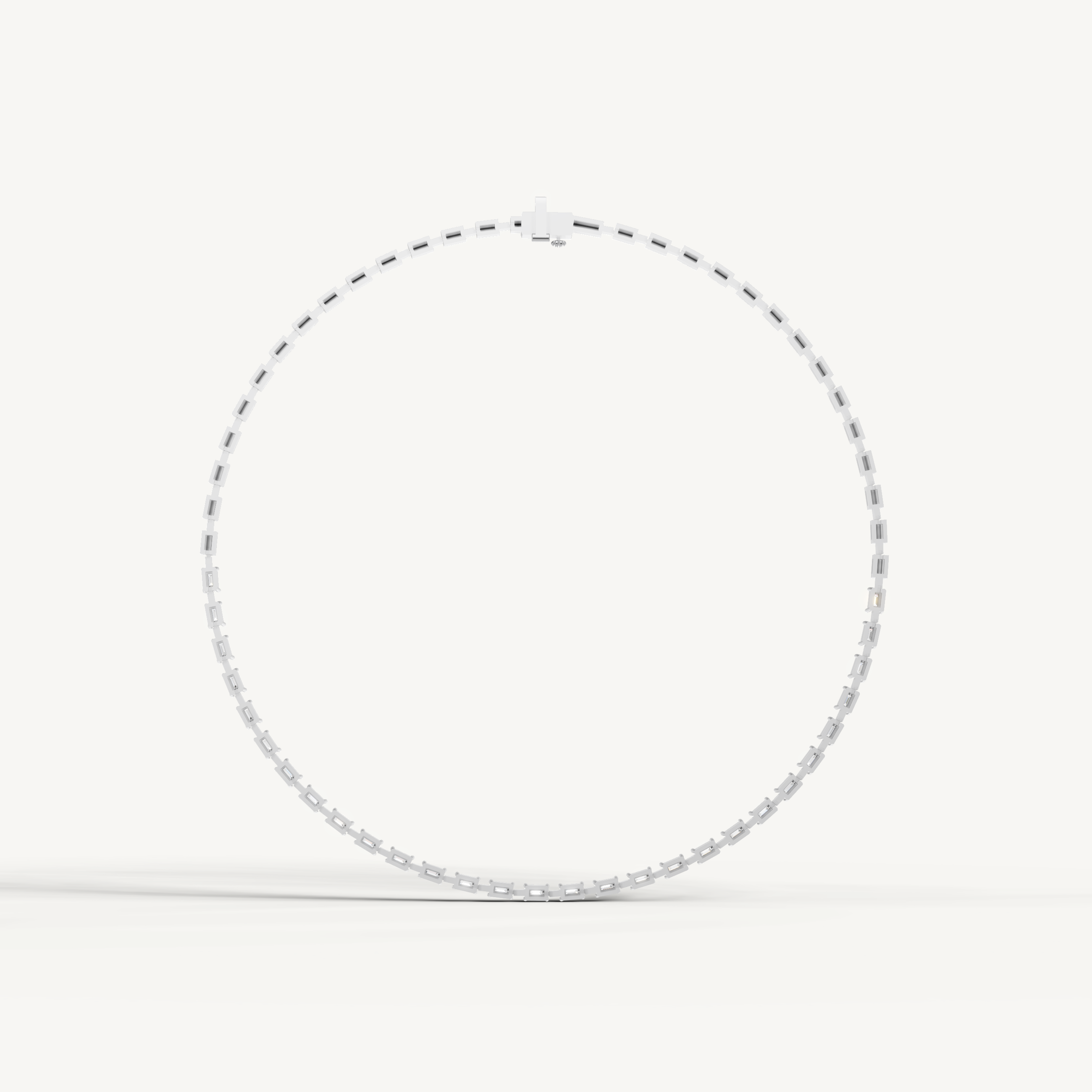 Luxury Emerald Lab Diamond Statement Necklace in White Gold