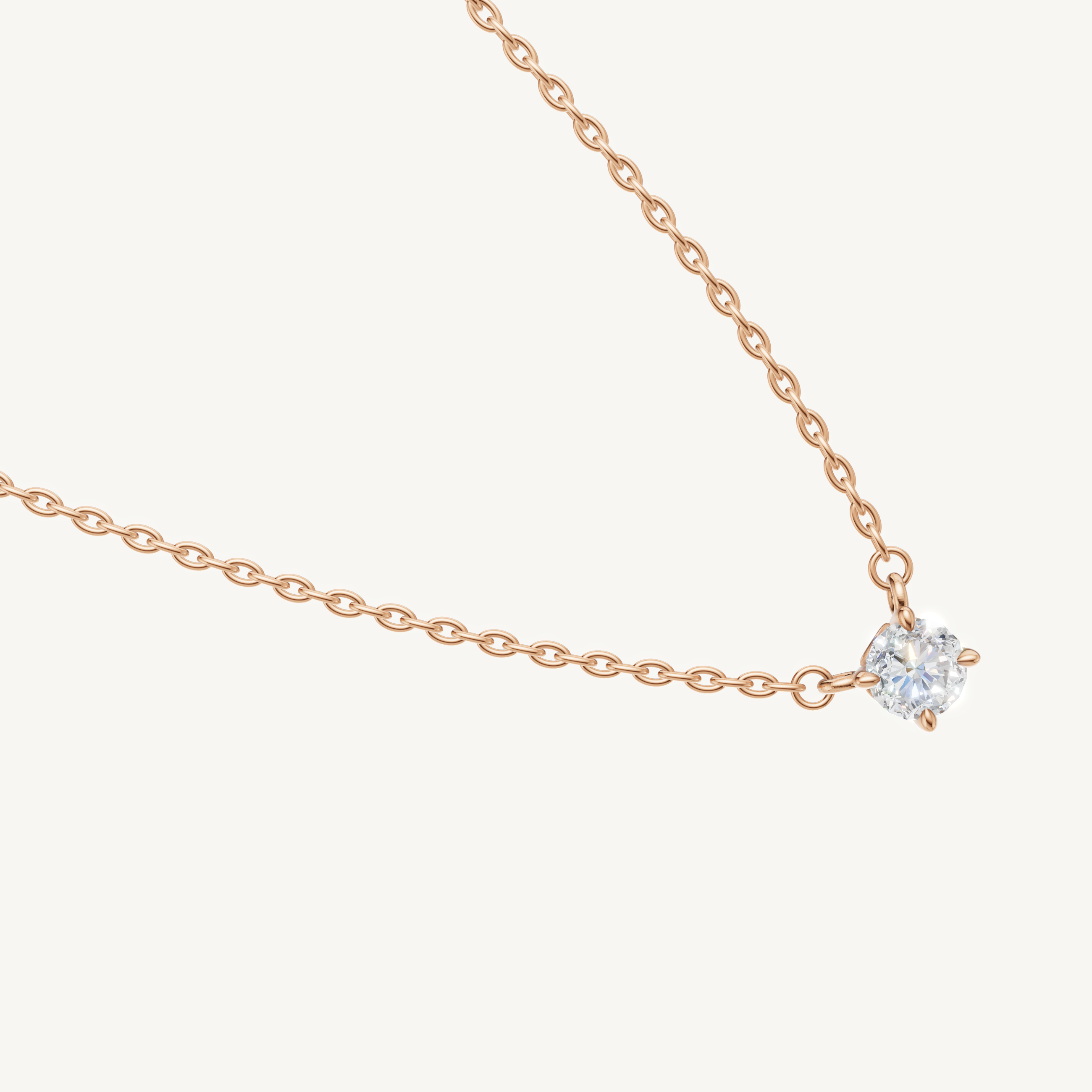 Everyday Round Lab Diamond Solitaire Pendant Necklace in 14K Rose Gold