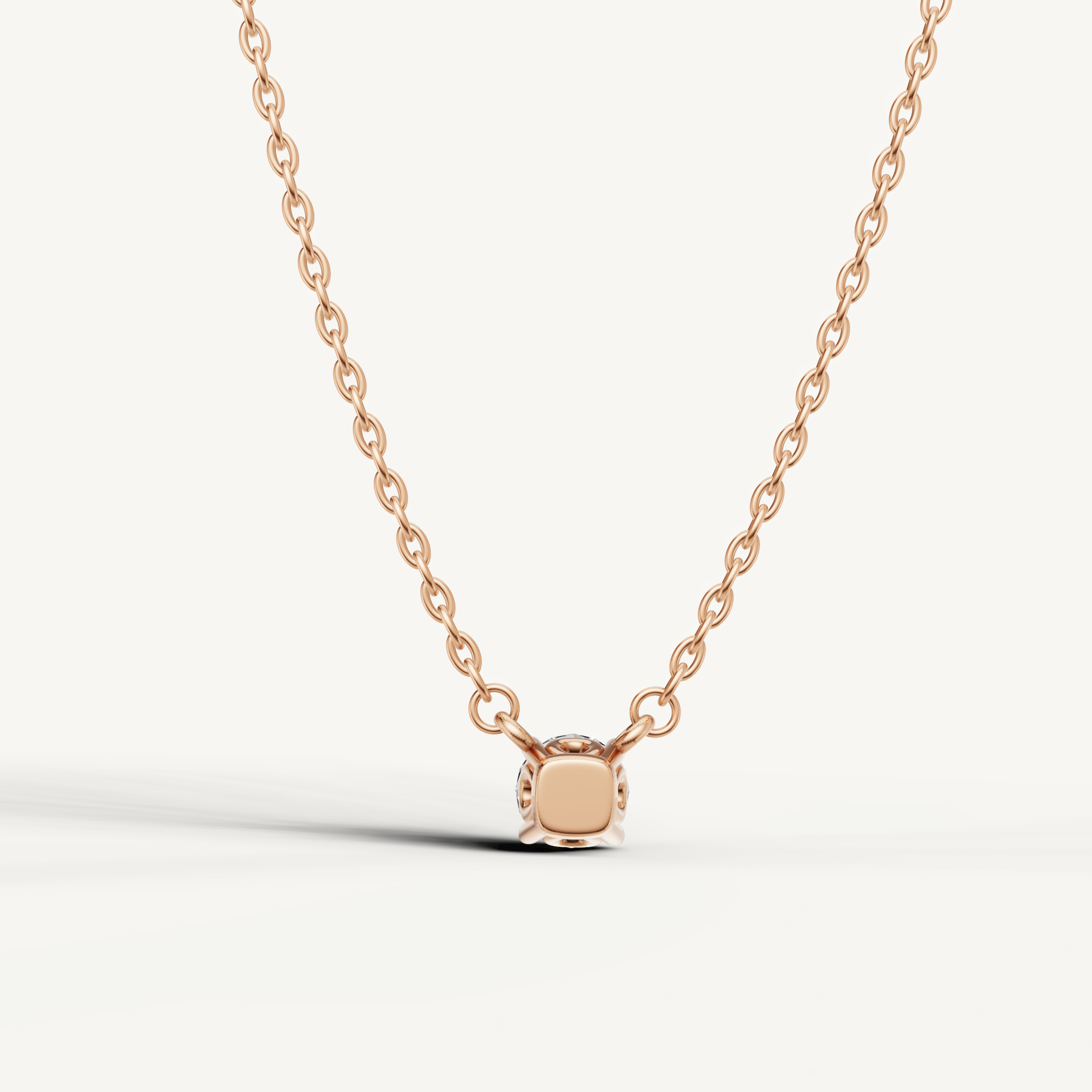 Minimalist Round Brilliant Lab Diamond Pendant in Rose Gold