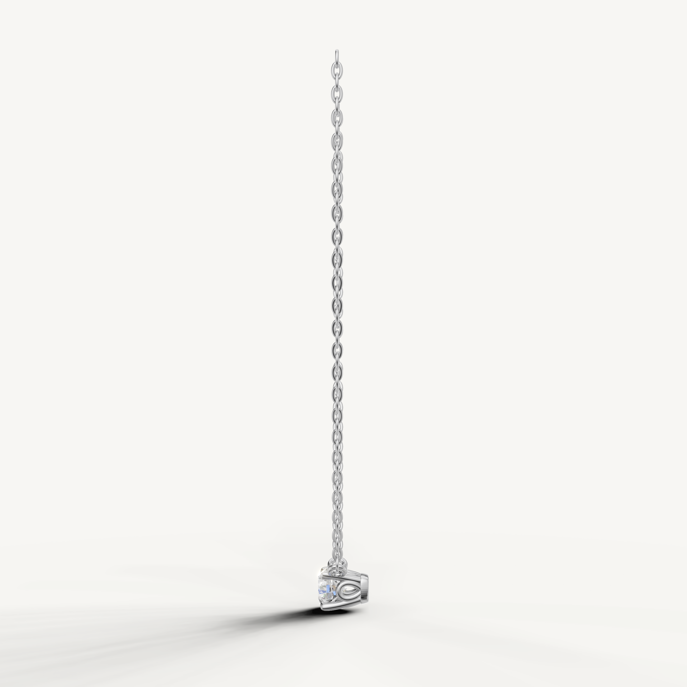 Elegant Round Cut Lab Grown Diamond Necklace with Four Prong Setting White Gold