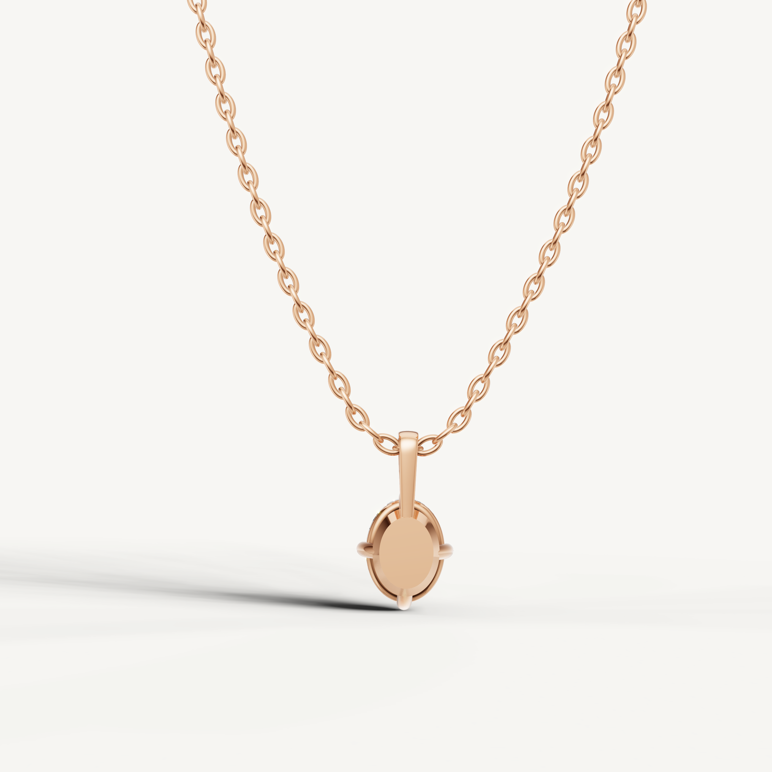 Minimalist Oval Cut Lab Diamond Pendant in Rose Gold