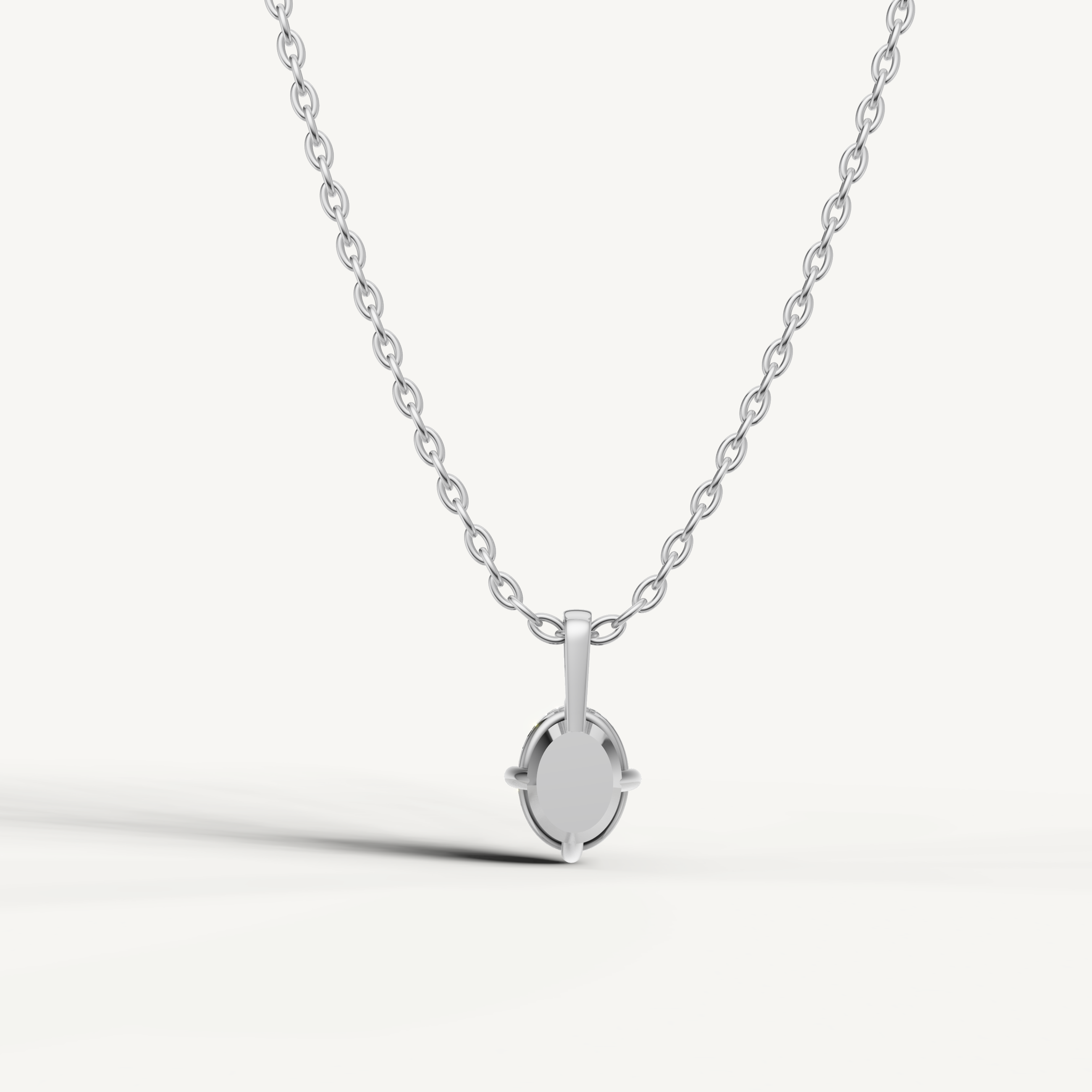 Minimalist Oval Cut Lab Diamond Pendant in White Gold