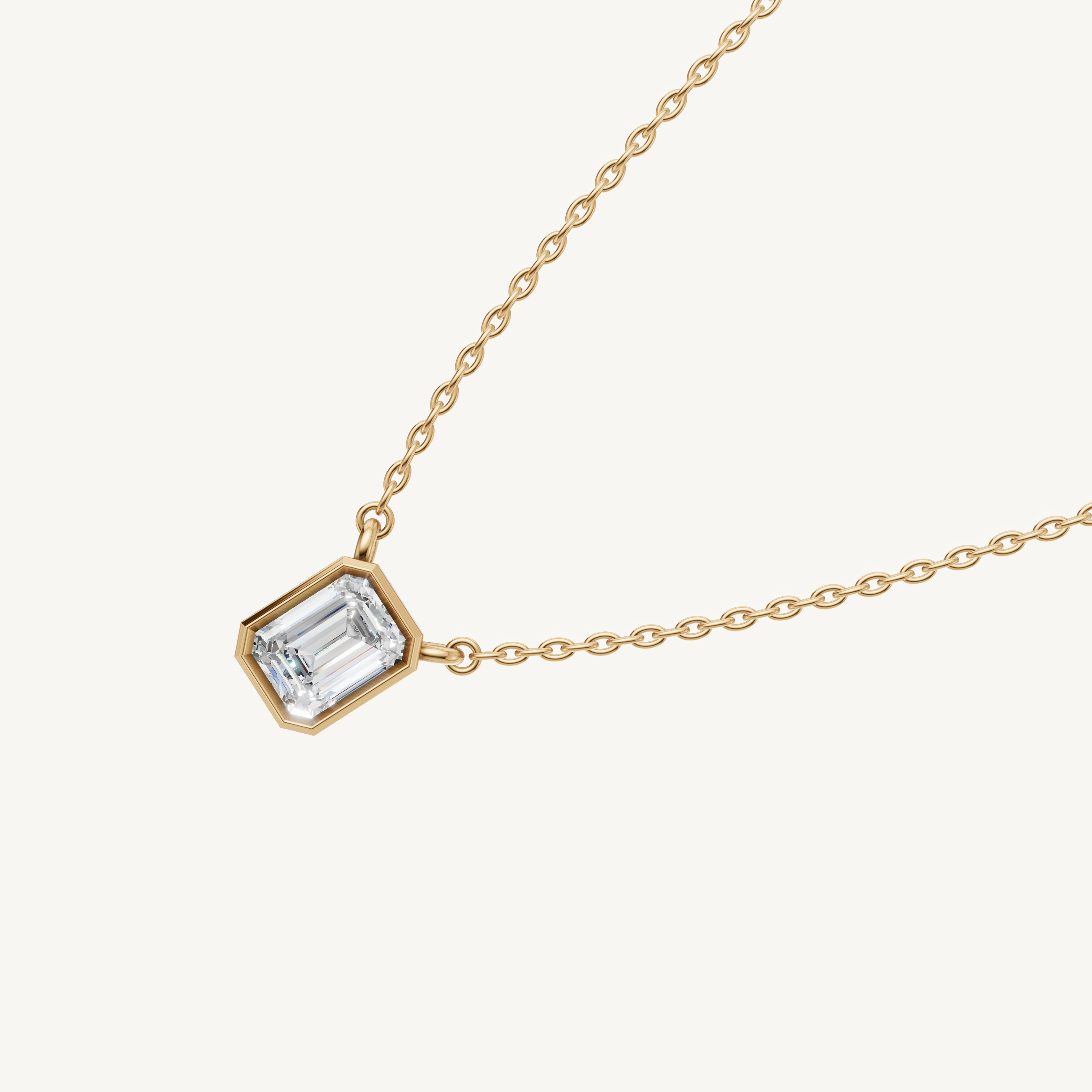 Everyday Emerald Cut Lab Grown Diamond Pendant by Raul Diamonds