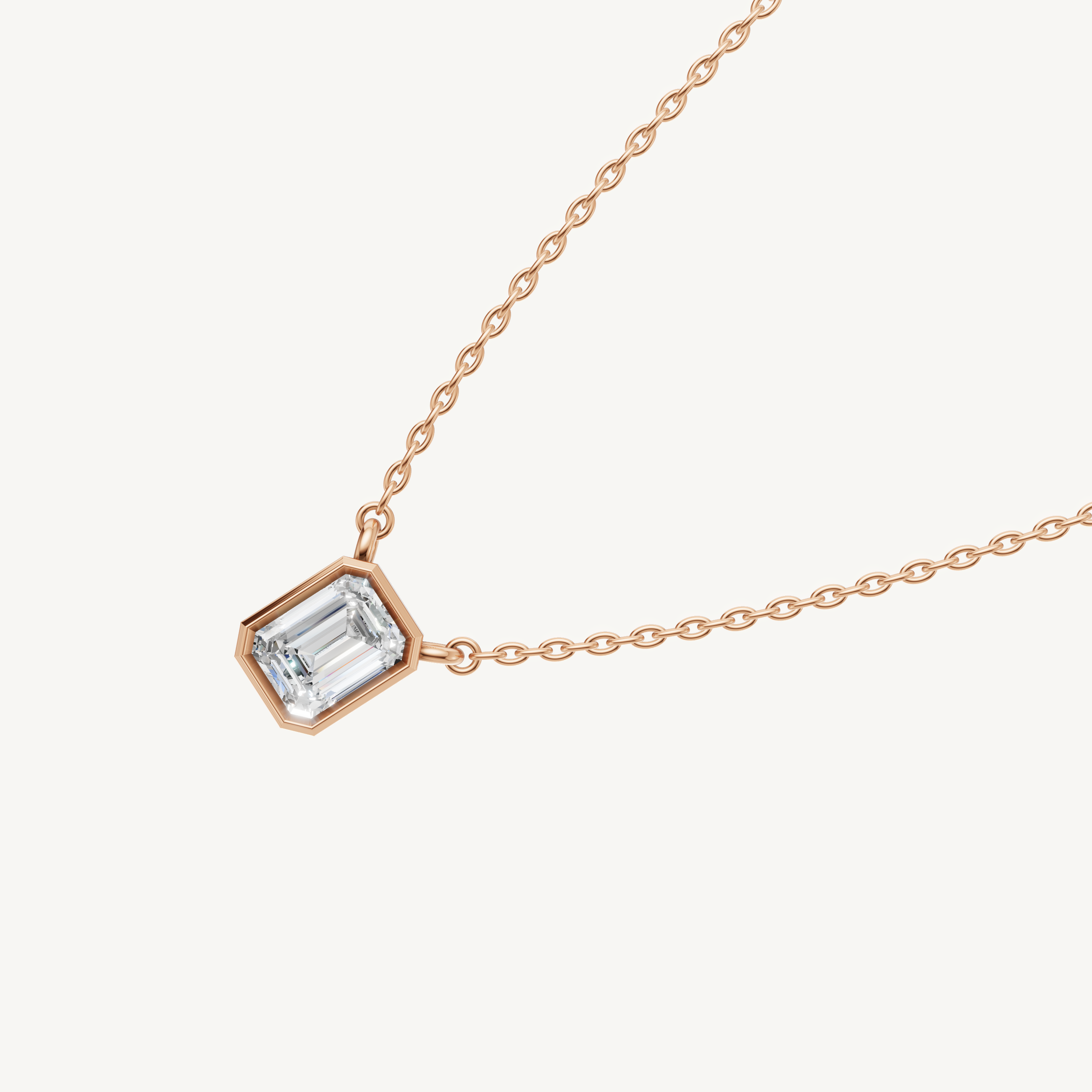 Everyday Emerald Cut Lab Grown Diamond Pendant by Raul Diamonds