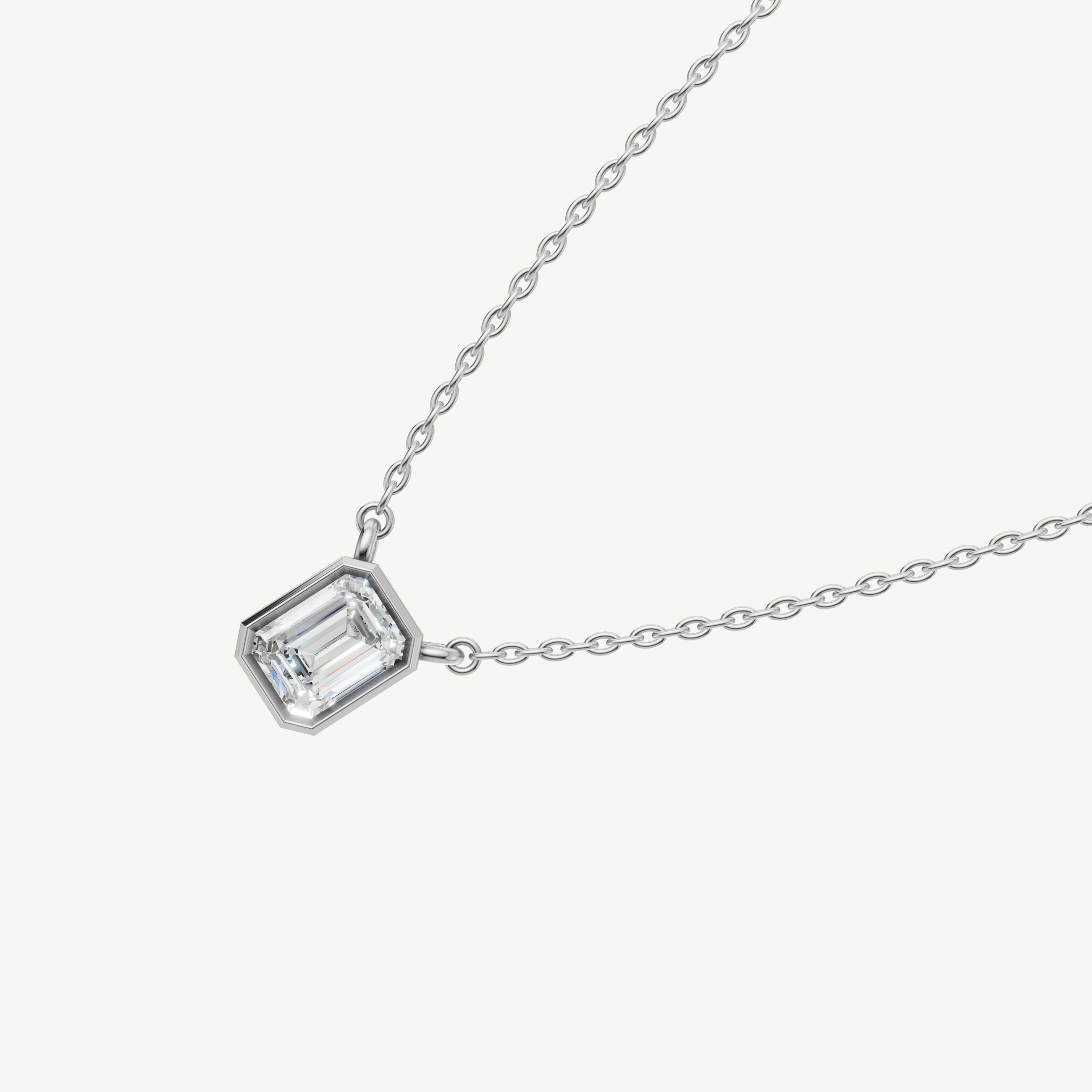 Everyday Emerald Cut Lab Grown Diamond Pendant by Raul Diamonds