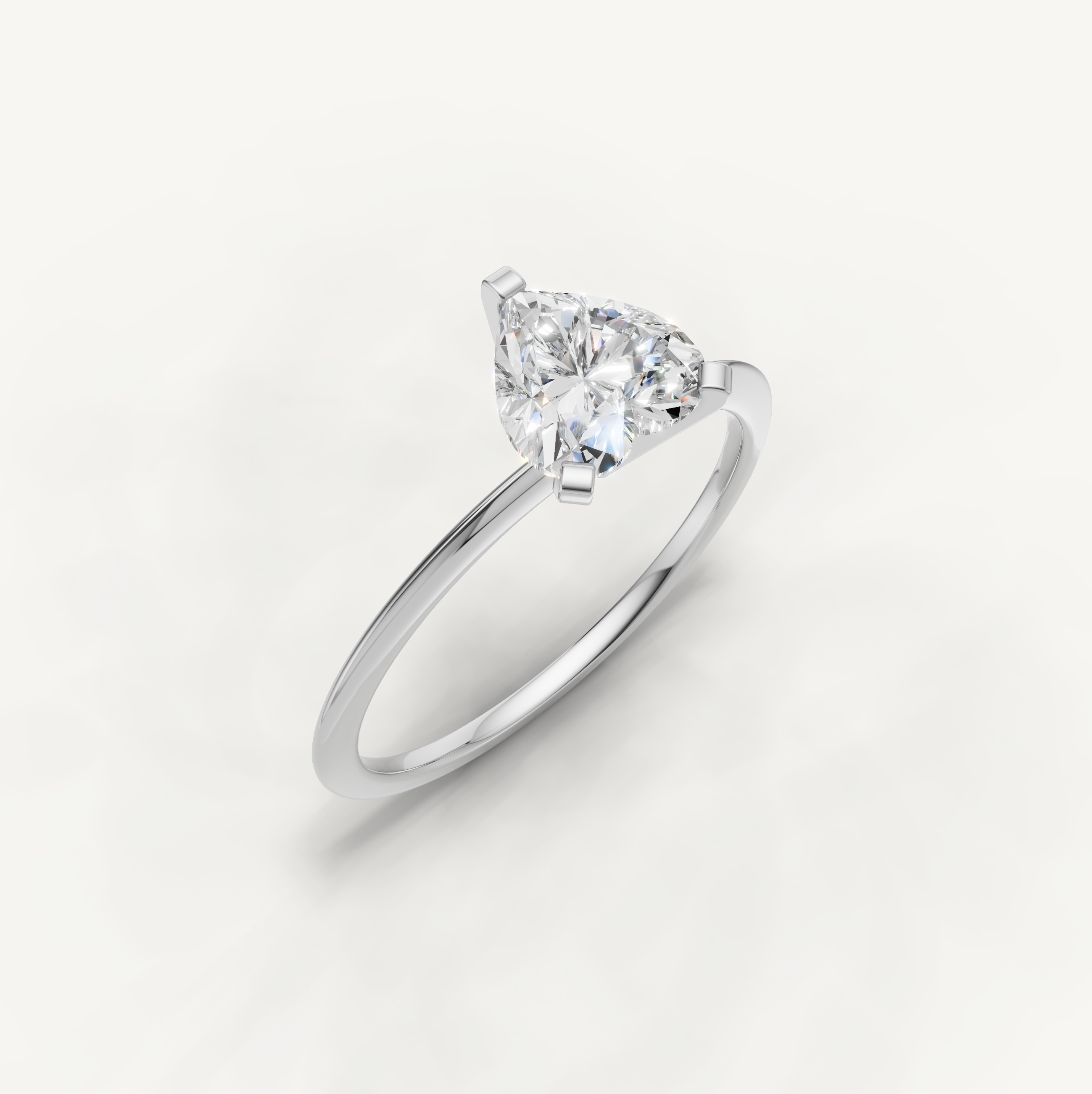 Timeless white gold heart diamond engagement ring for women by Raul Diamonds