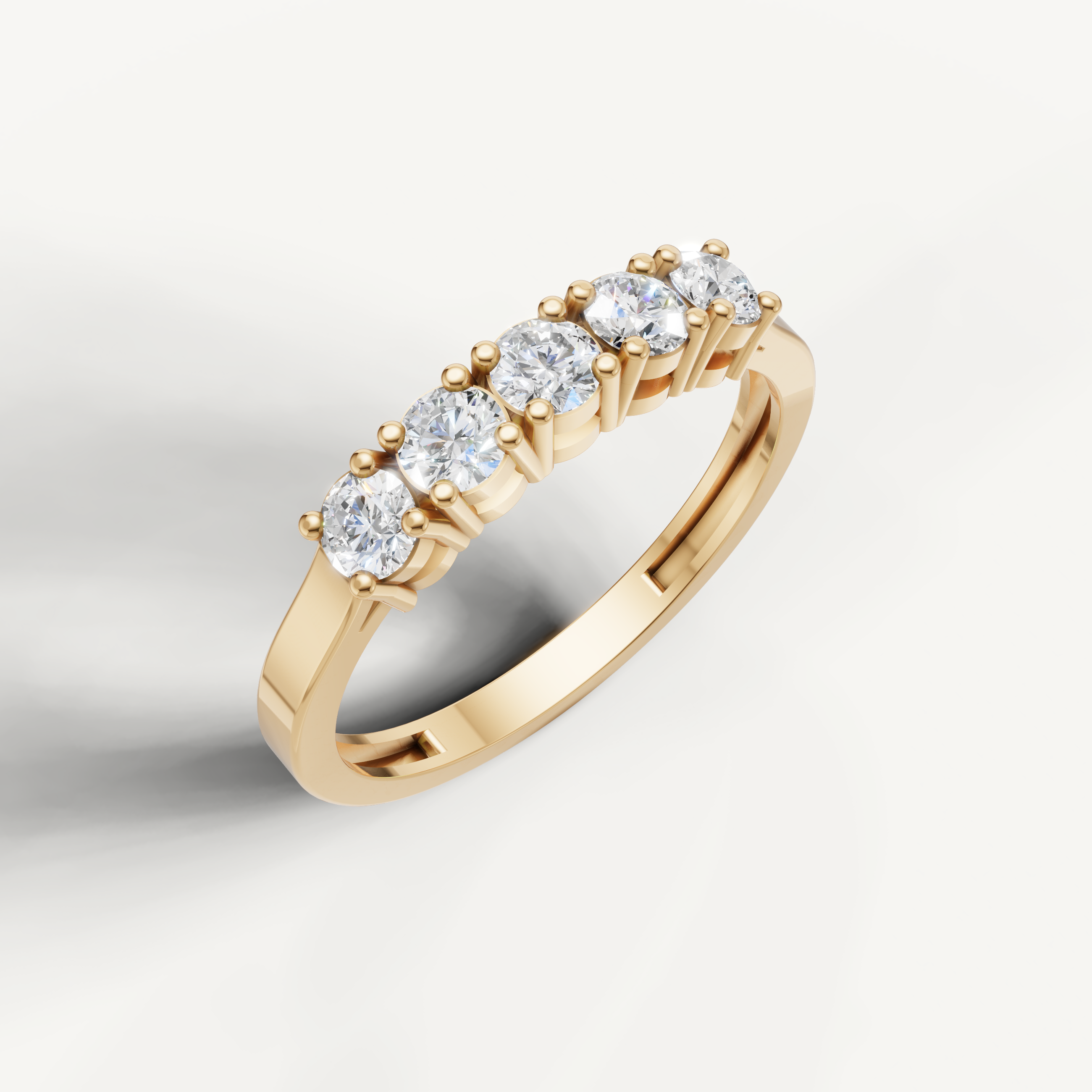 Elegant yellow gold diamond anniversary wedding ring for women by Raul Diamonds