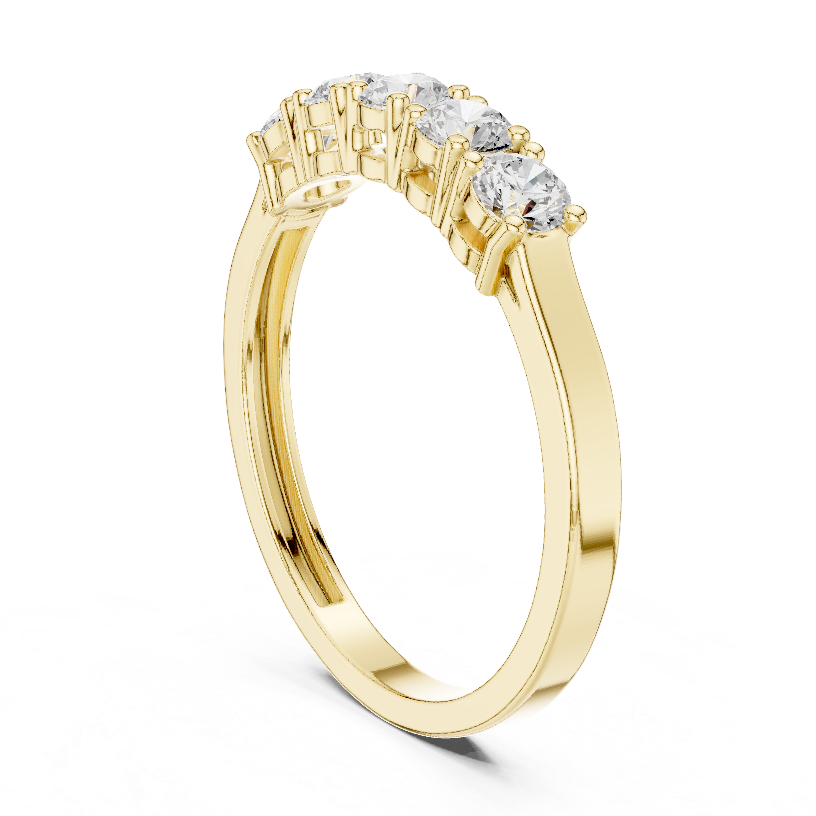 5-Stone Lab-Grown Diamond Wedding Band in 14K Gold