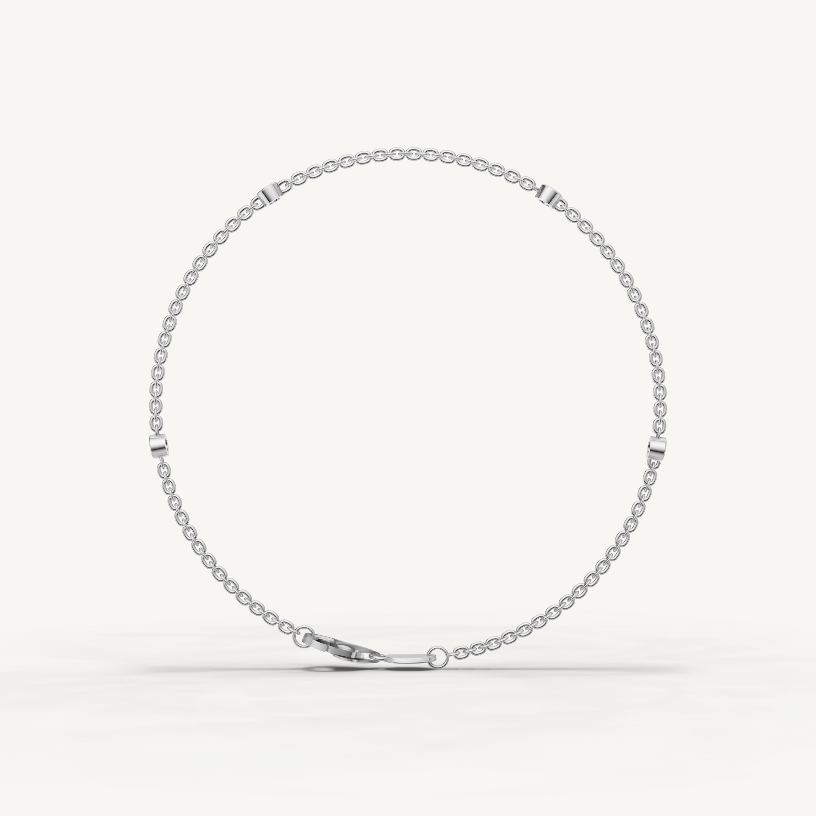 Round Lab Grown Diamond Station Bracelet in 14K Yellow Gold
