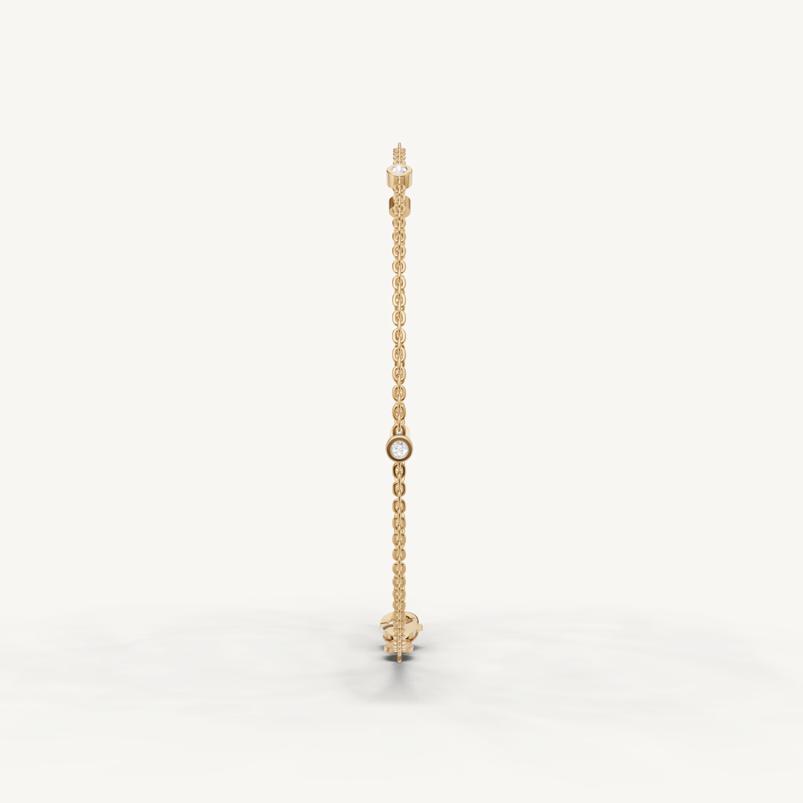 Round Lab Grown Diamond Station Bracelet in 14K Yellow Gold