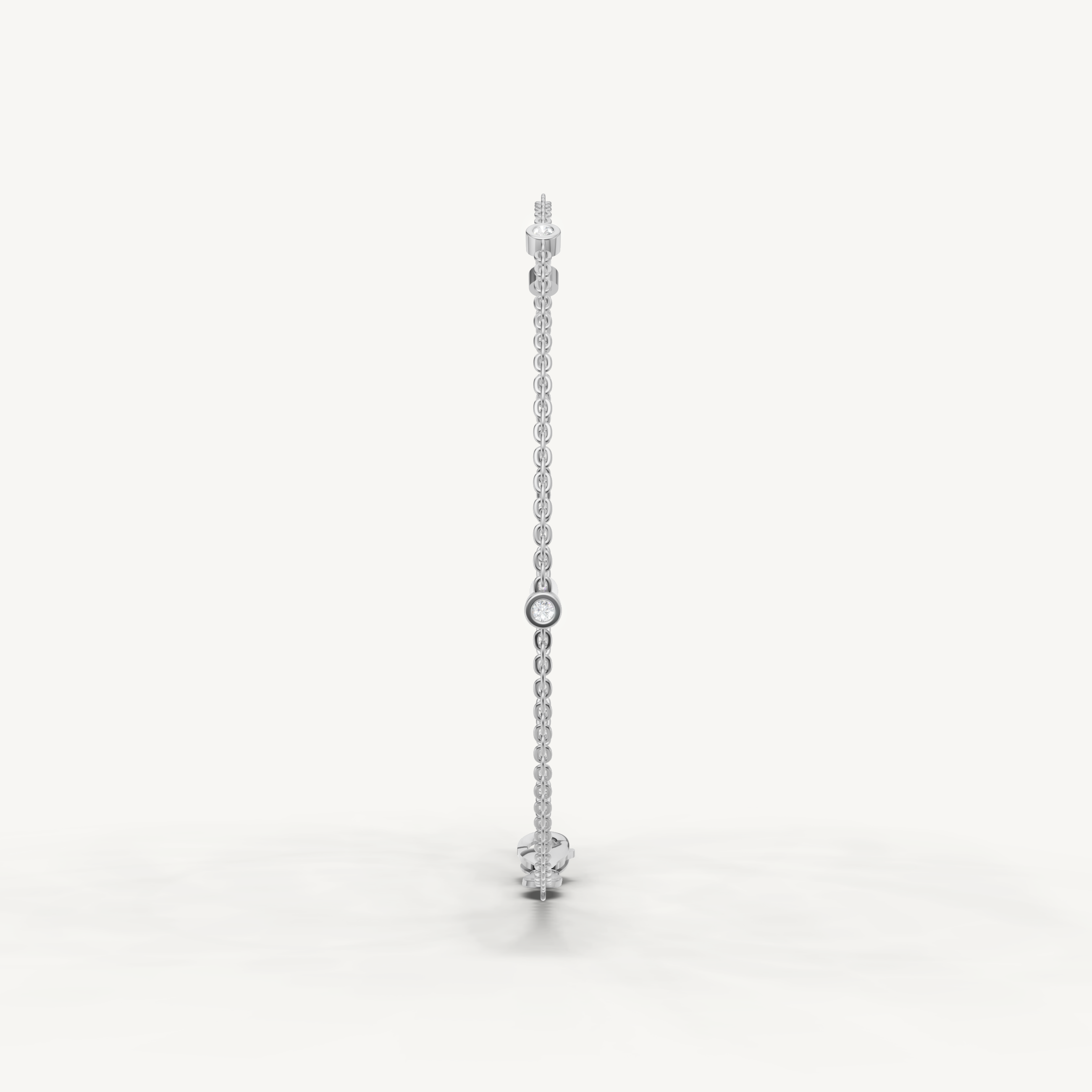 Round Lab Grown Diamond Station Bracelet in 14K Yellow Gold