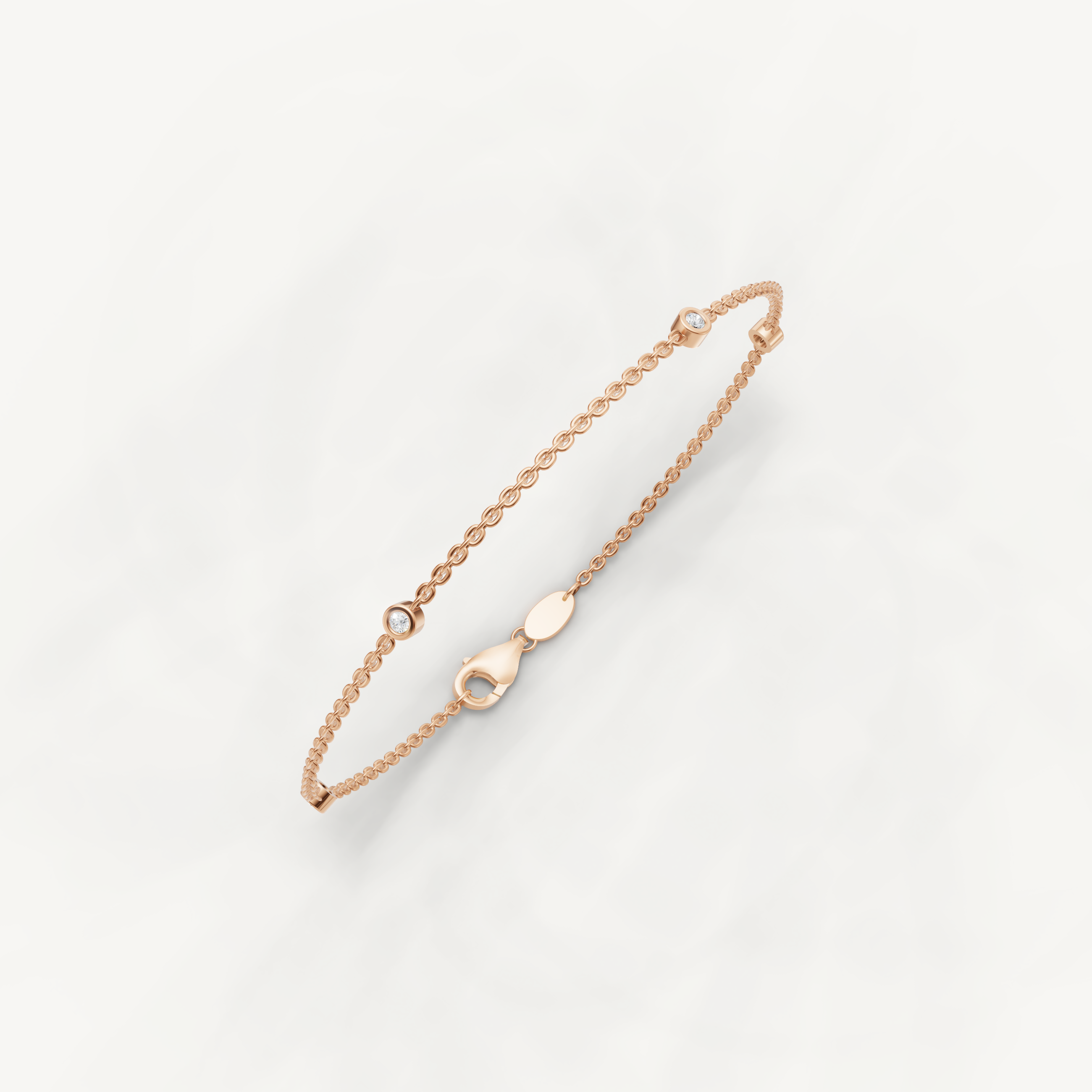 Round Lab Grown Diamond Station Bracelet in 14K Yellow Gold