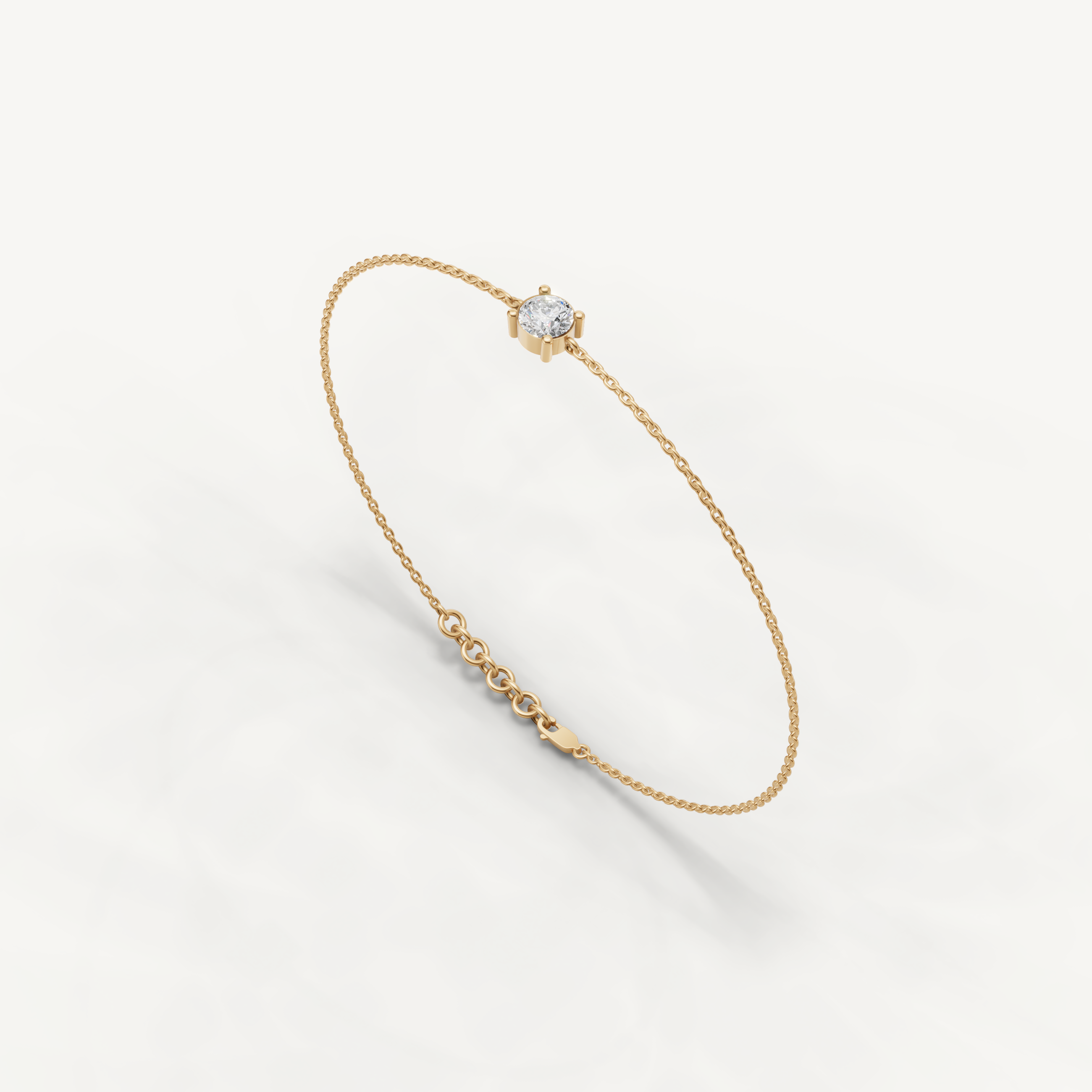 Round Lab Grown Diamond Solitaire Bracelet in 14K Yellow Gold