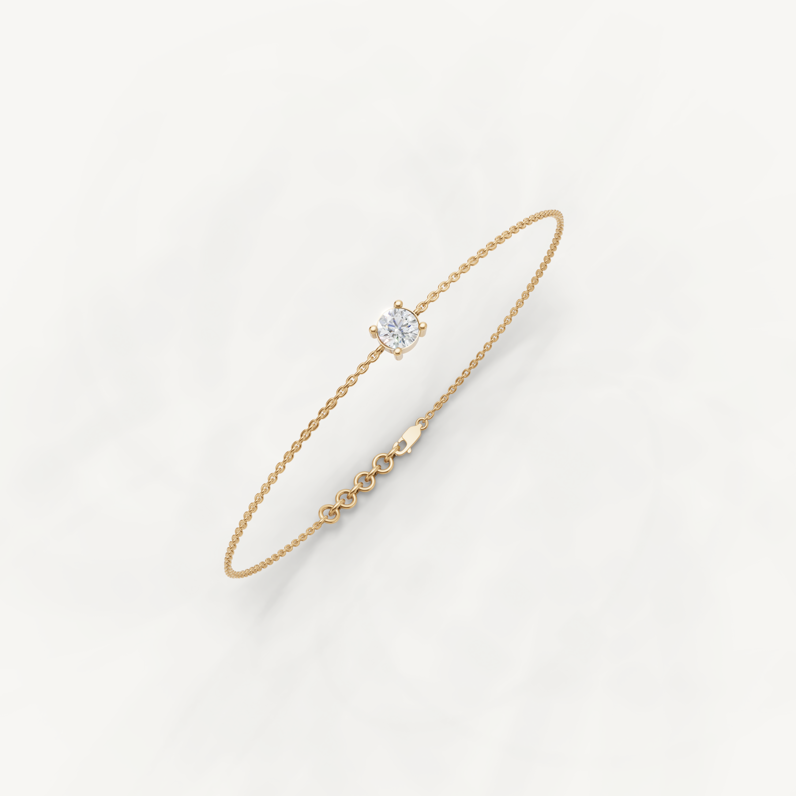 Round Lab Grown Diamond Solitaire Bracelet in 14K Yellow Gold
