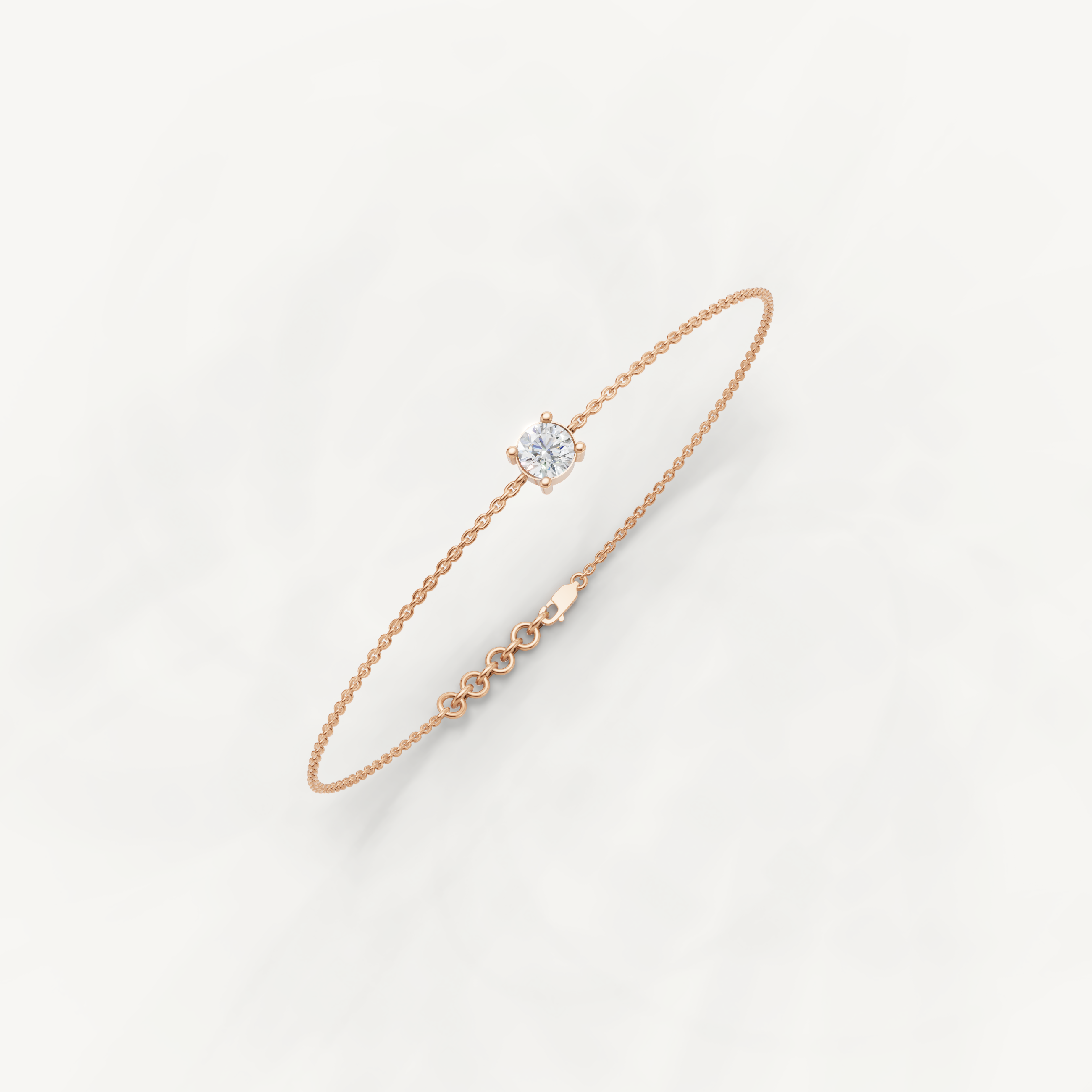 Round Lab Grown Diamond Solitaire Bracelet in 14K Yellow Gold