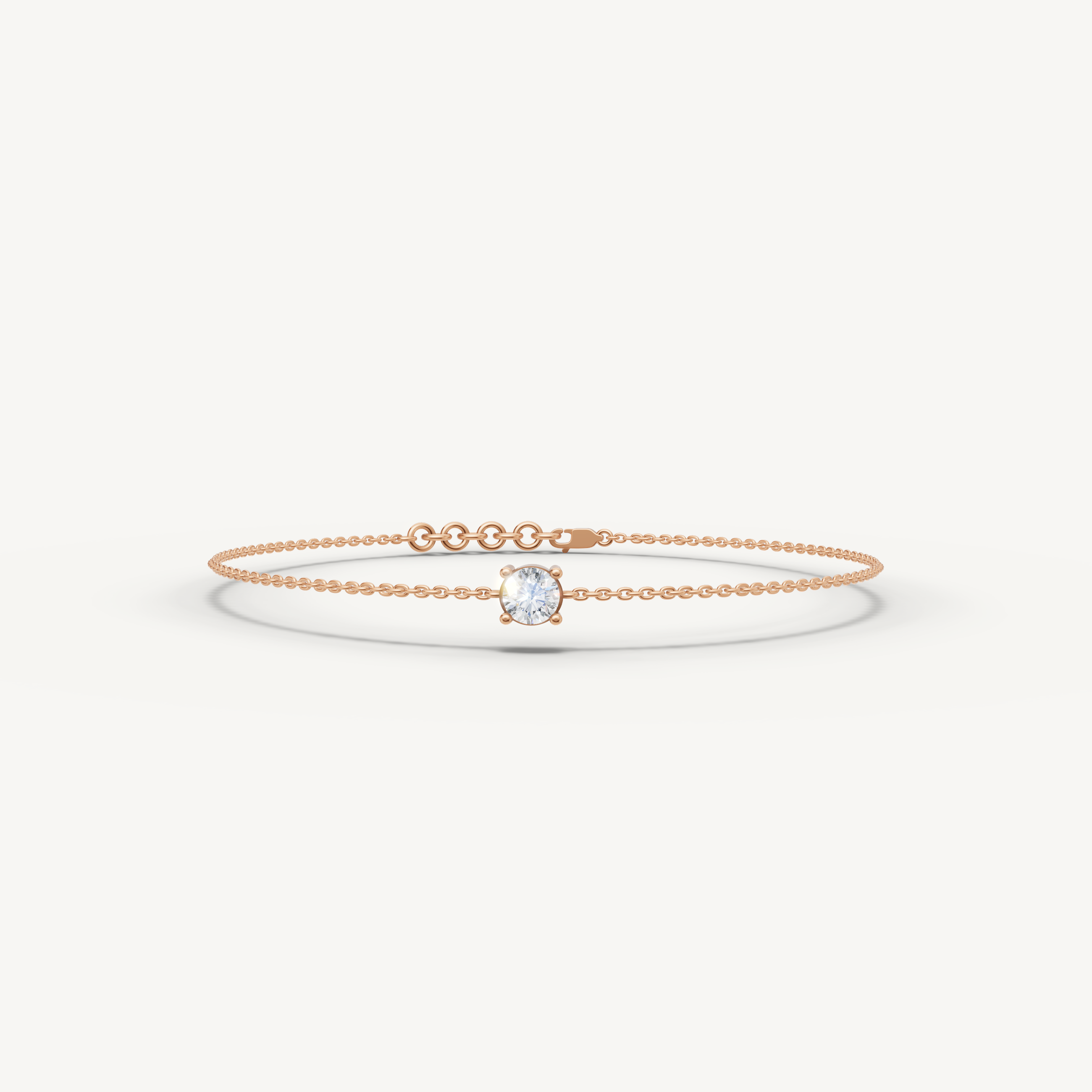 Round Lab Grown Diamond Solitaire Bracelet in 14K Yellow Gold