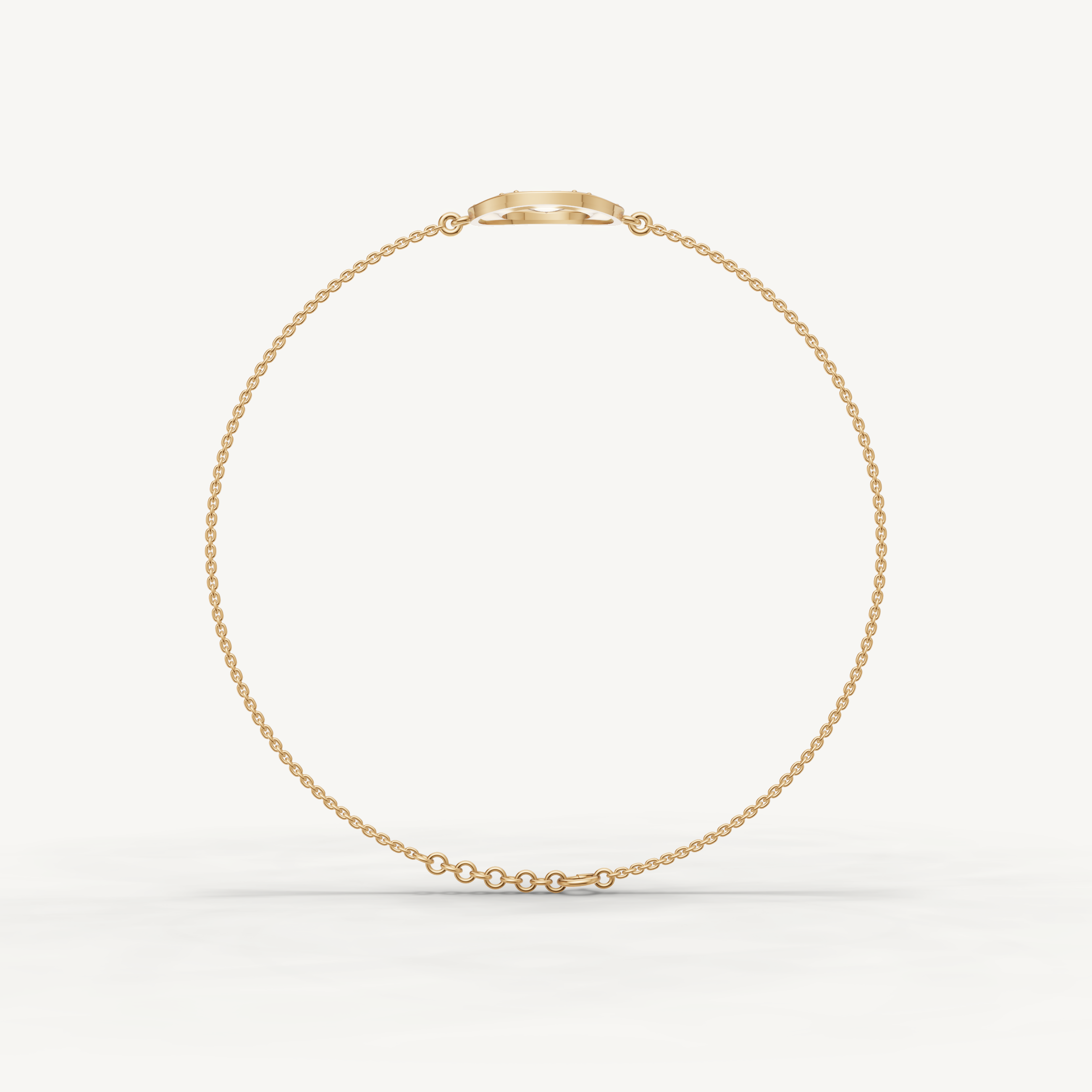 Lab Grown Diamond Star Circle Bracelet in 14K Yellow Gold