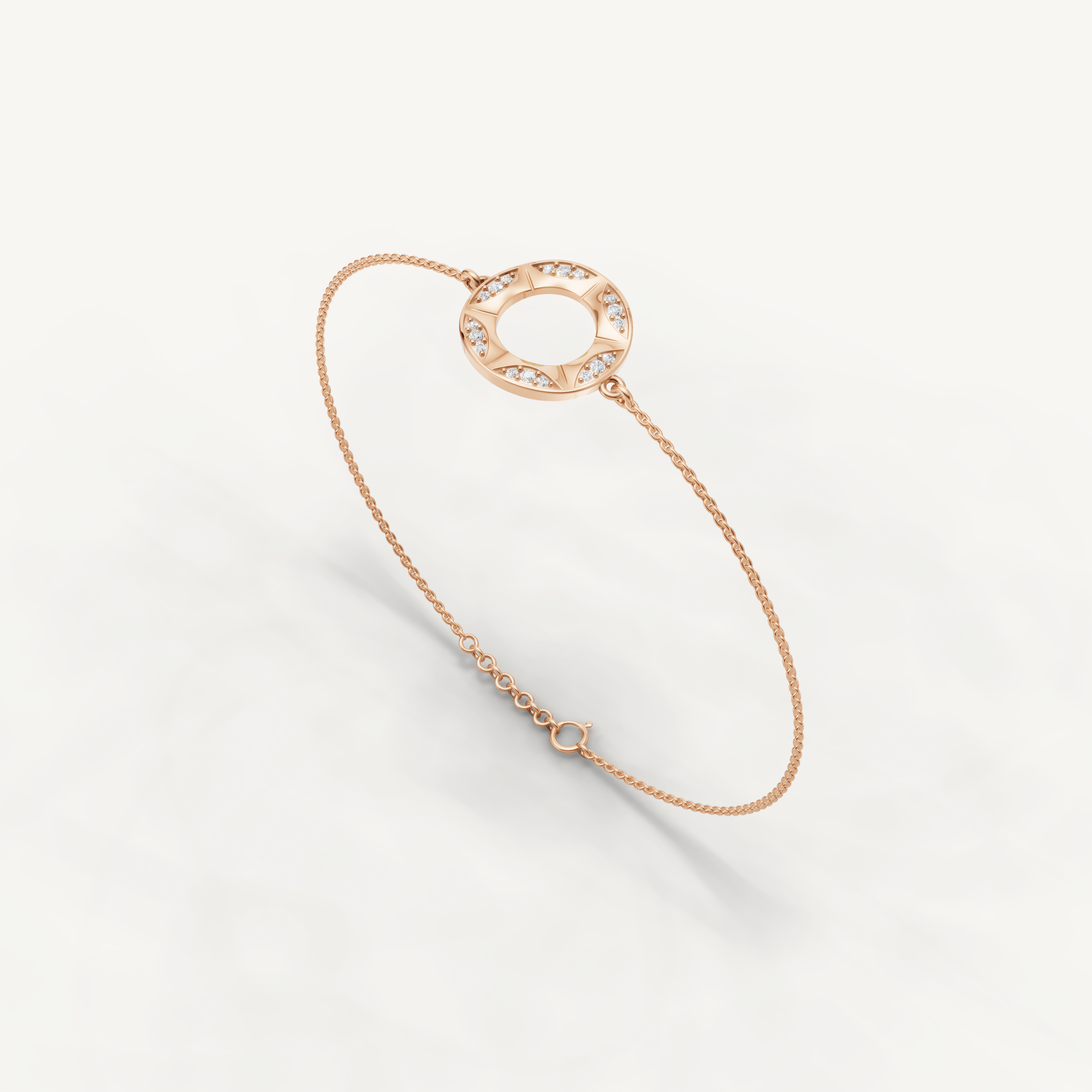 Lab Grown Diamond Star Circle Bracelet in 14K Yellow Gold