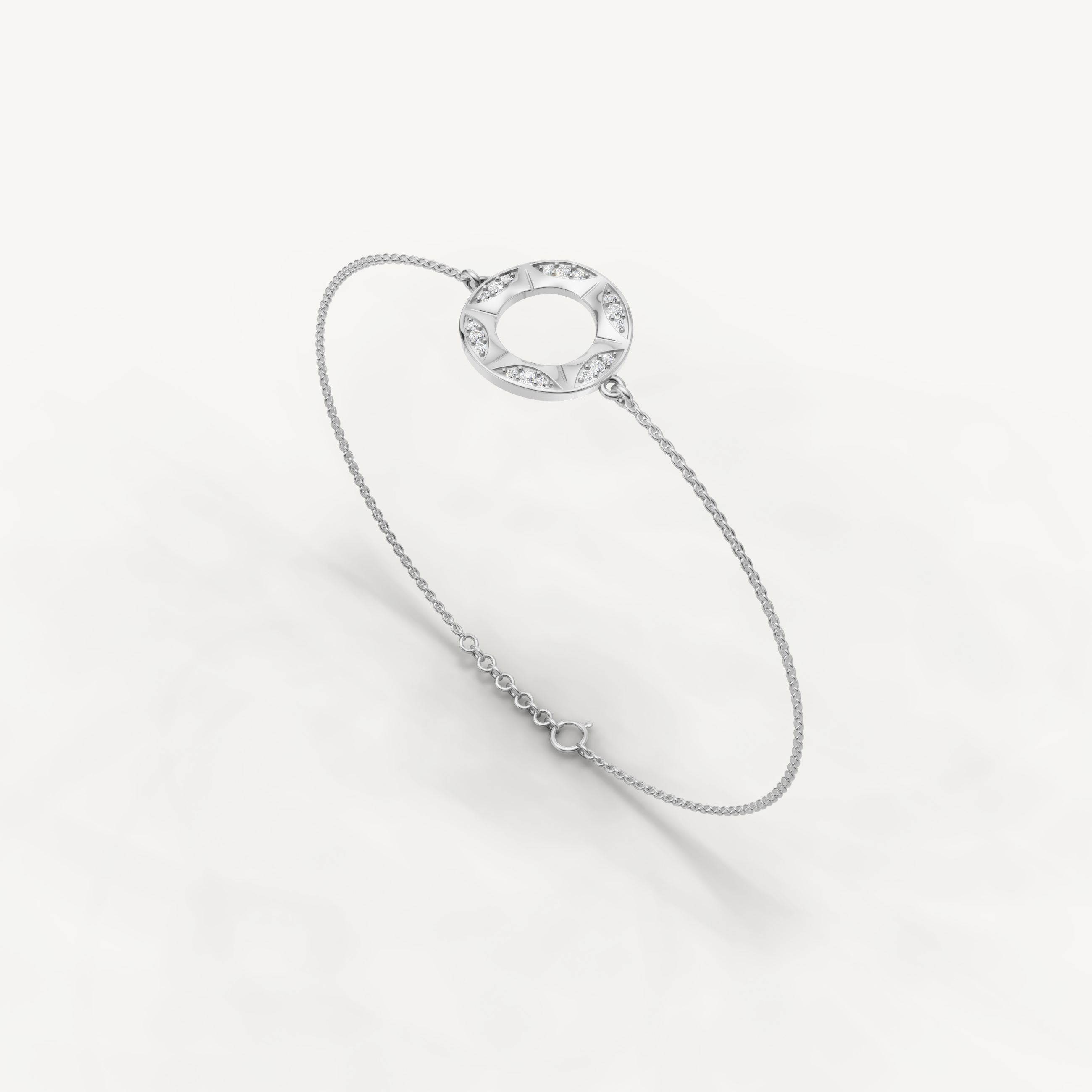 Lab Grown Diamond Star Circle Bracelet in 14K Yellow Gold