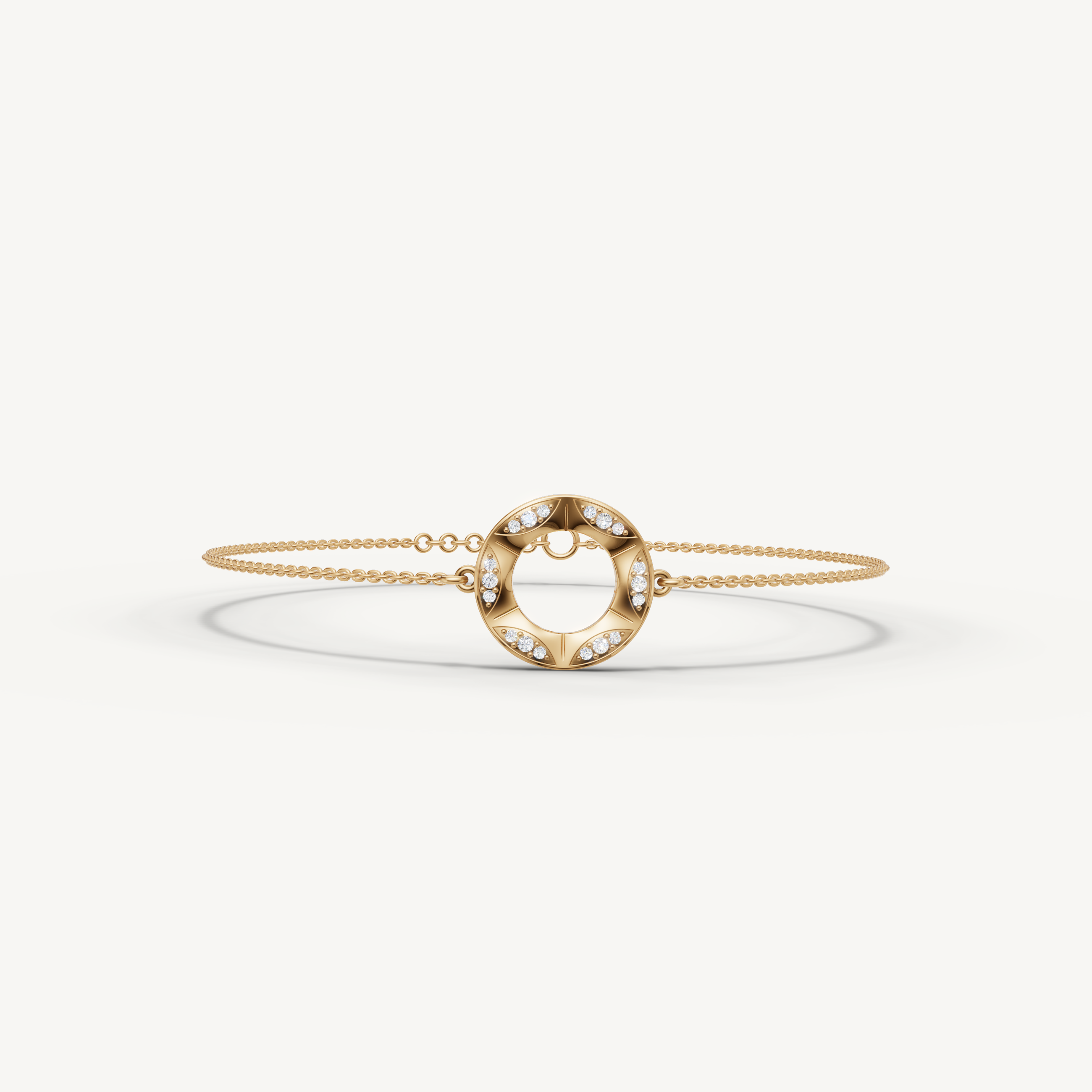 Lab Grown Diamond Star Circle Bracelet in 14K Yellow Gold