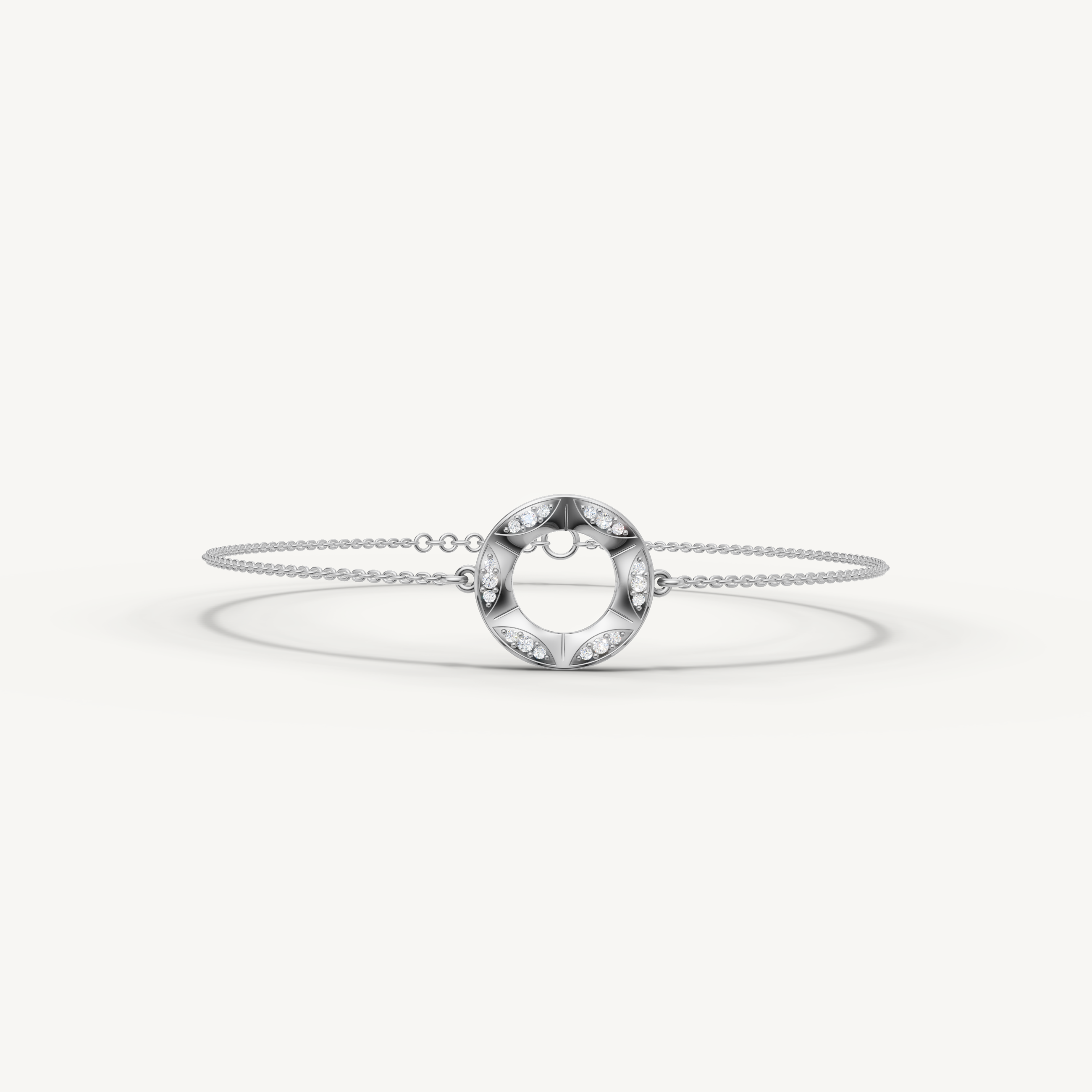 Lab Grown Diamond Star Circle Bracelet in 14K Yellow Gold