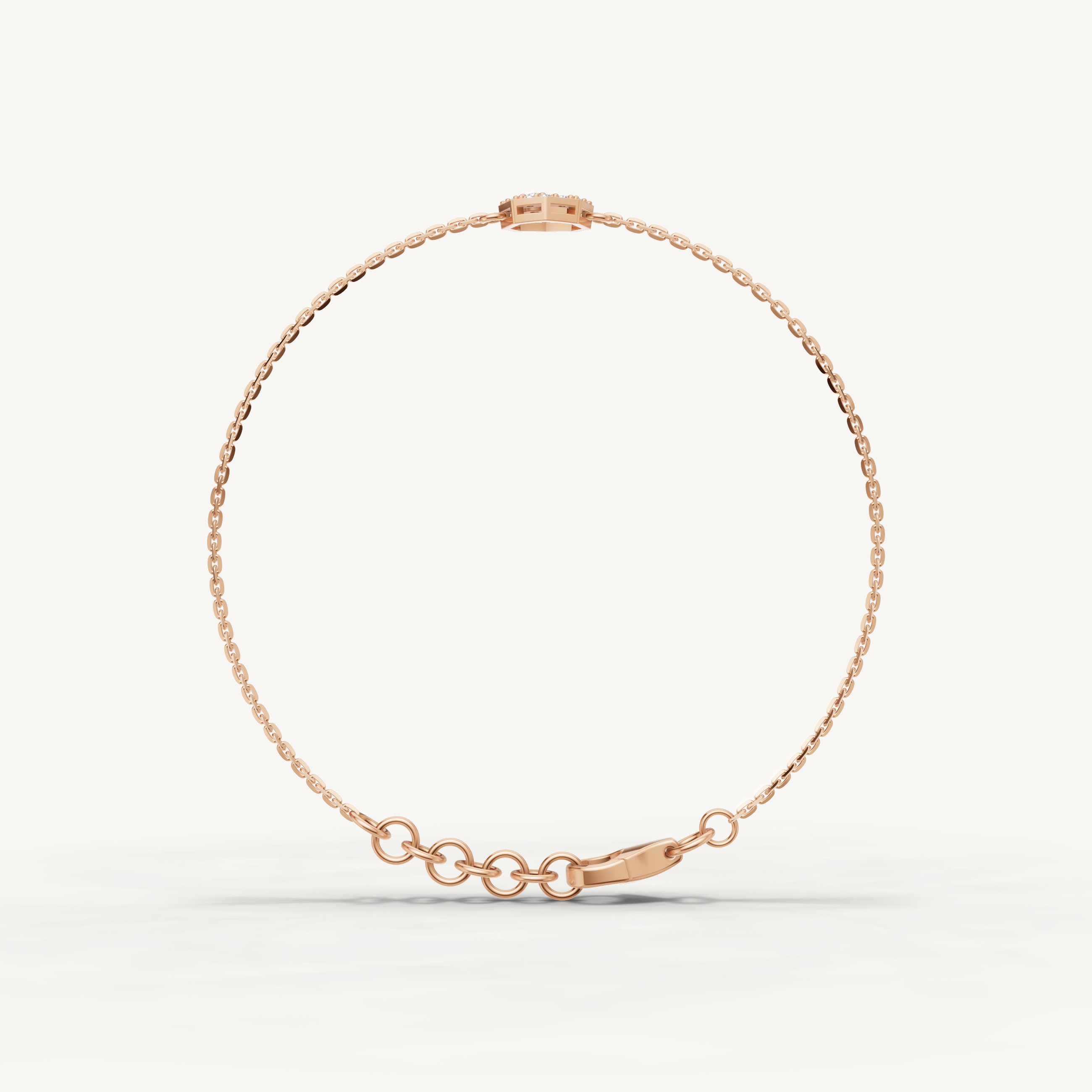 Lab Grown Diamond Open Circle Bracelet in 14K Yellow Gold