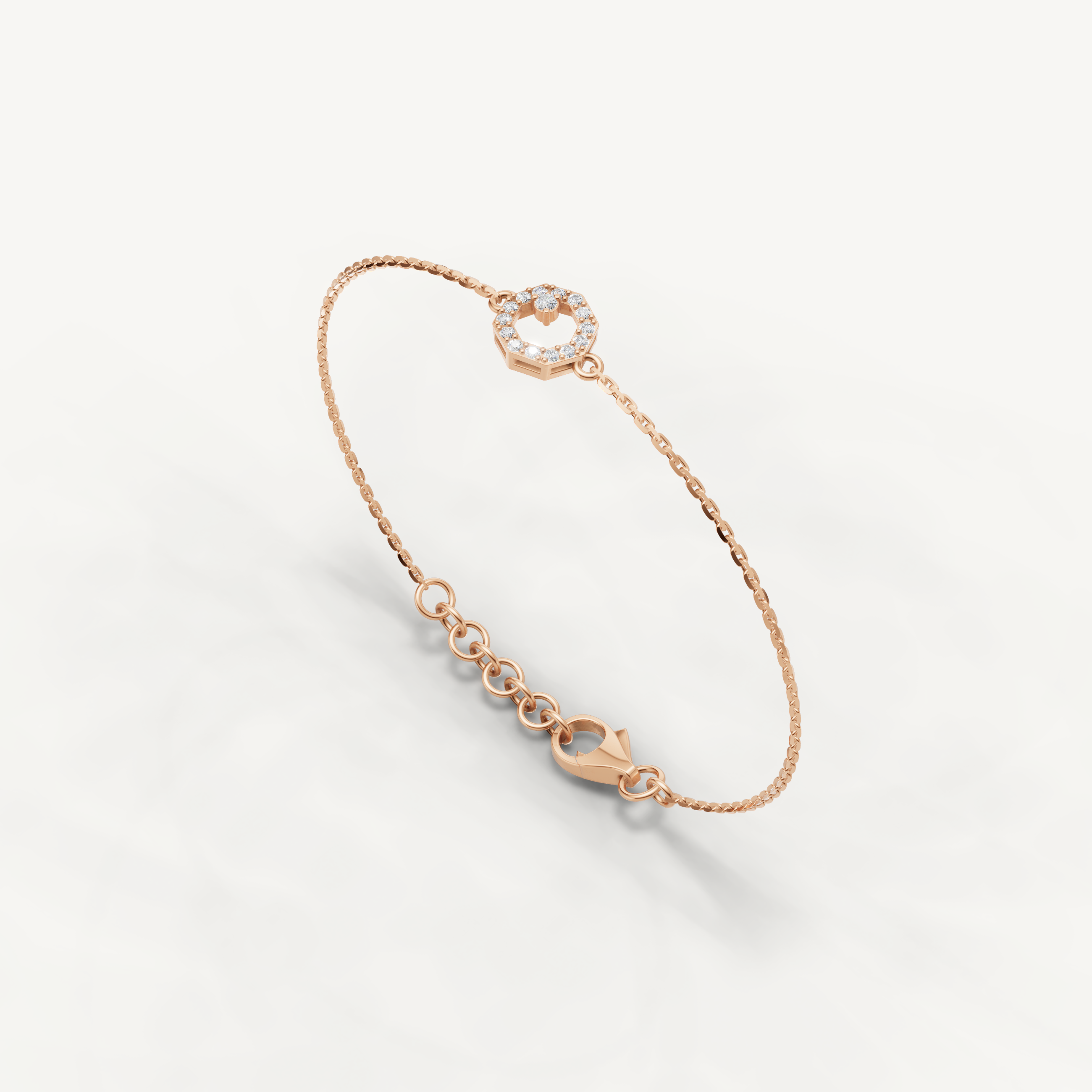Lab Grown Diamond Open Circle Bracelet in 14K Yellow Gold