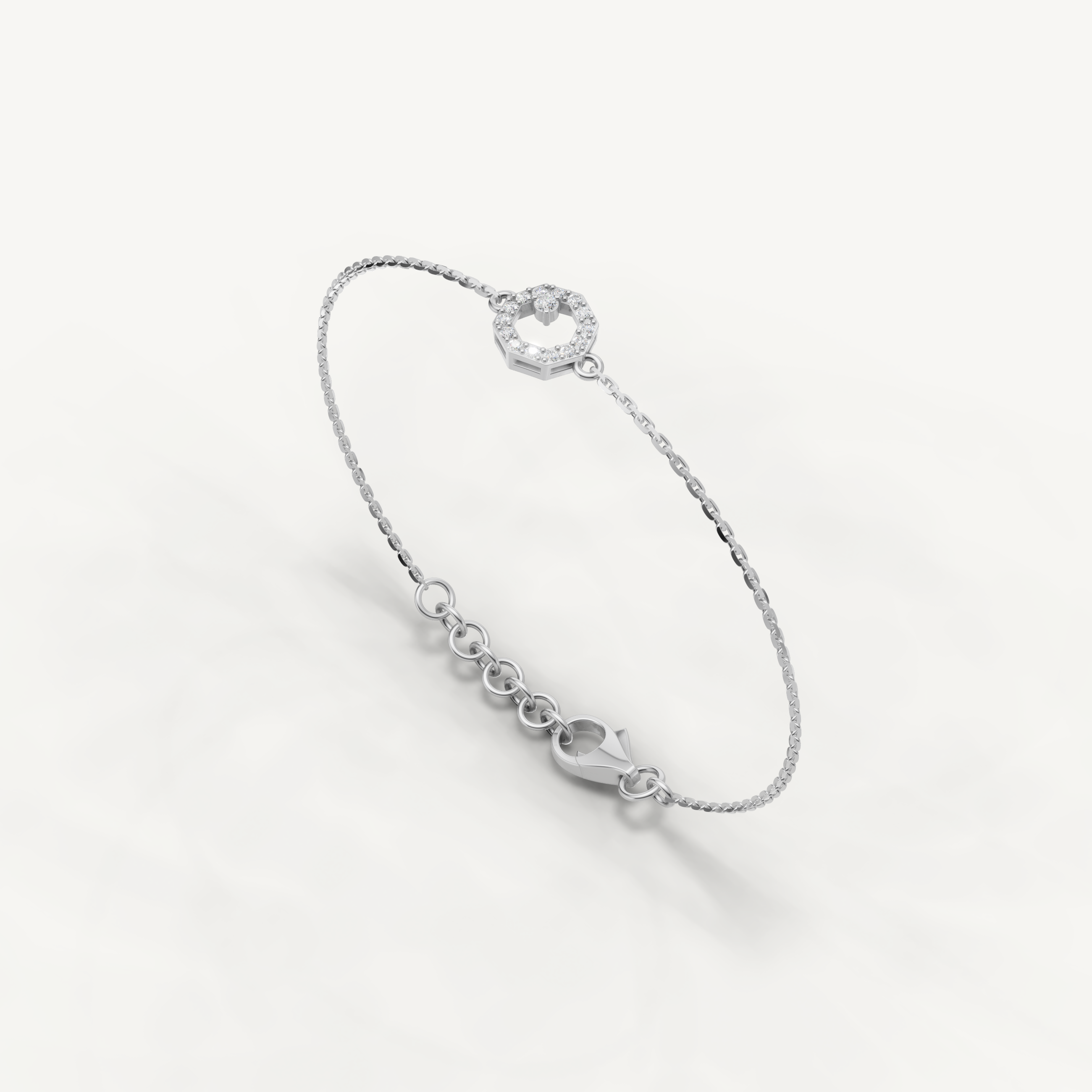 Lab Grown Diamond Open Circle Bracelet in 14K Yellow Gold