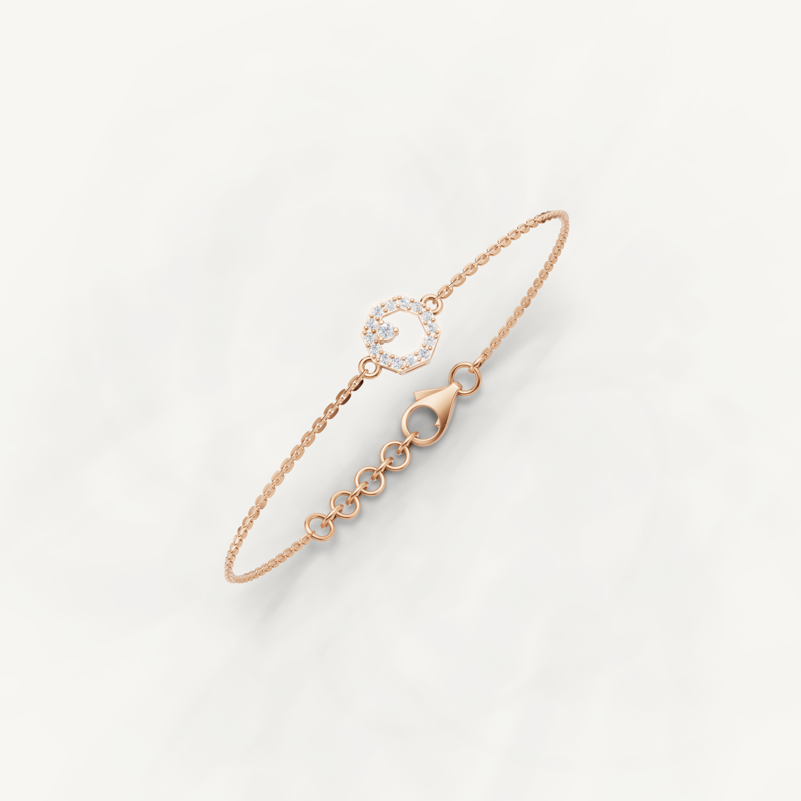 Lab Grown Diamond Open Circle Bracelet in 14K Yellow Gold