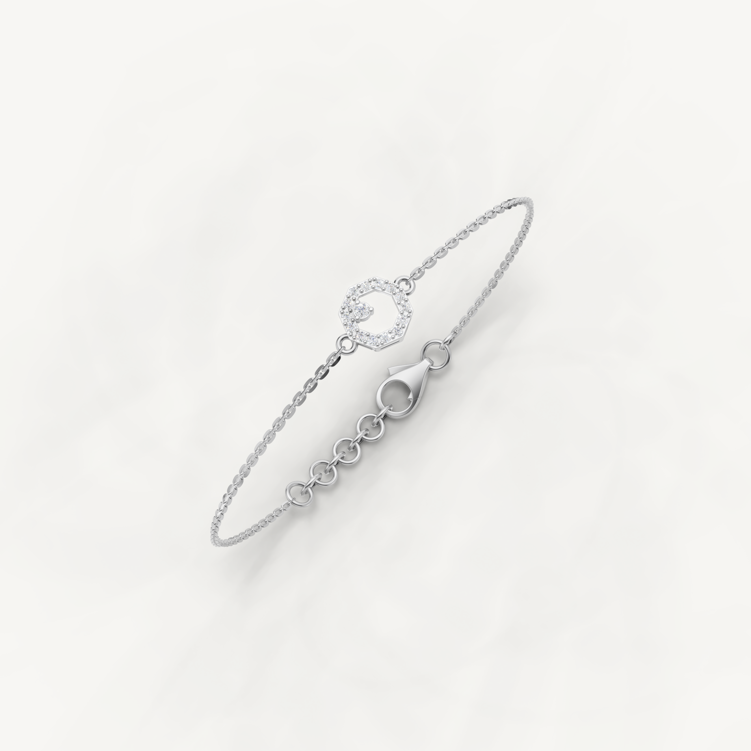 Lab Grown Diamond Open Circle Bracelet in 14K Yellow Gold