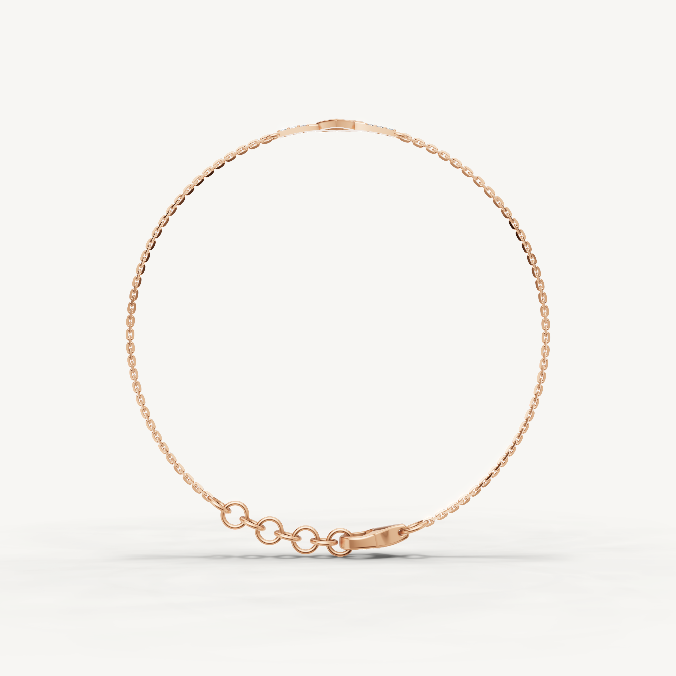 Infinity Heart Lab Grown Diamond Bracelet in 14K Rose Gold