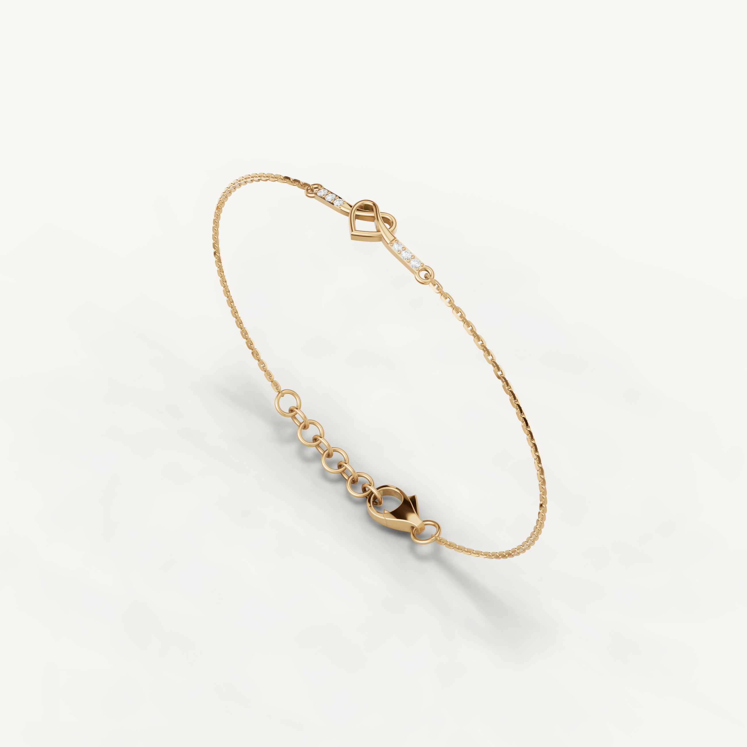 Infinity Heart Lab Grown Diamond Bracelet in 14K Rose Gold